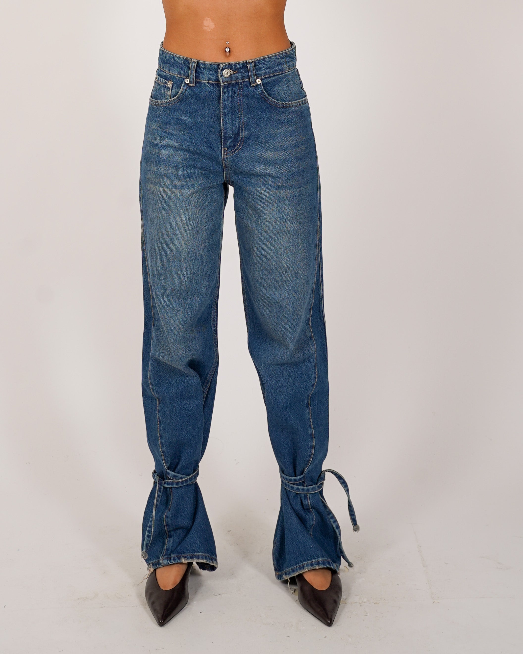 Jeans con coulisse alla caviglia in tela denim - Tossica