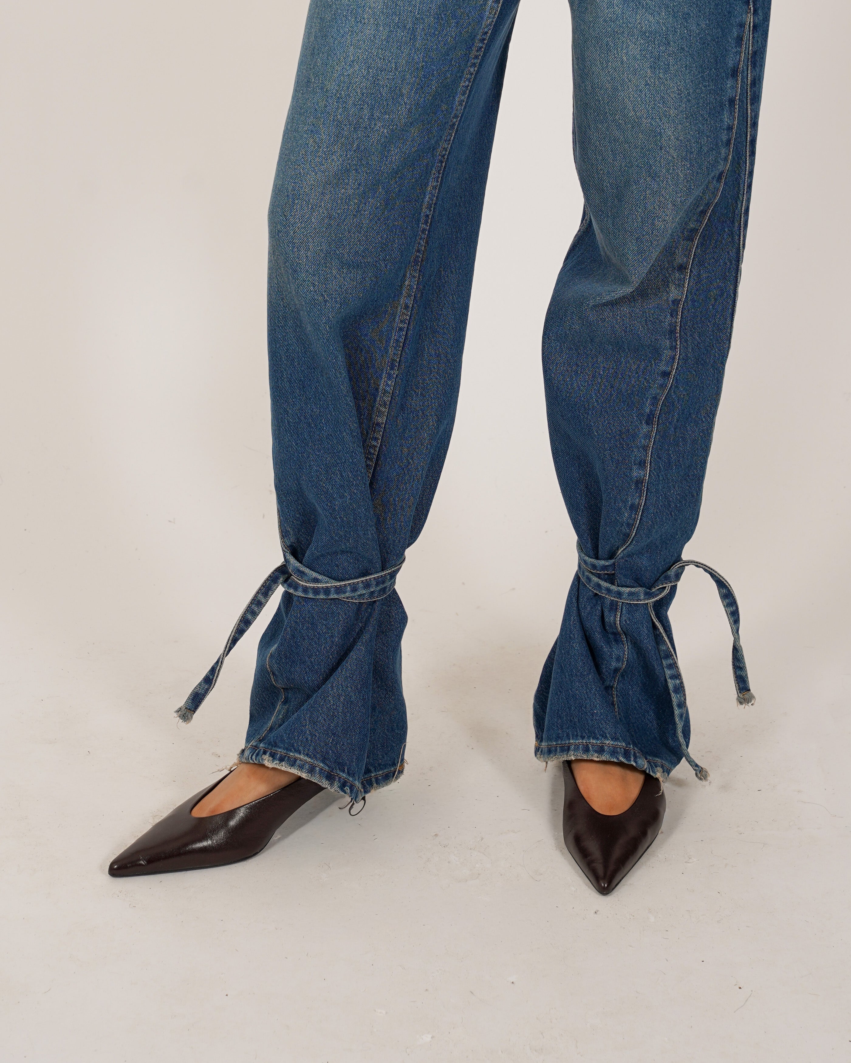 Jeans con coulisse alla caviglia in tela denim - Tossica