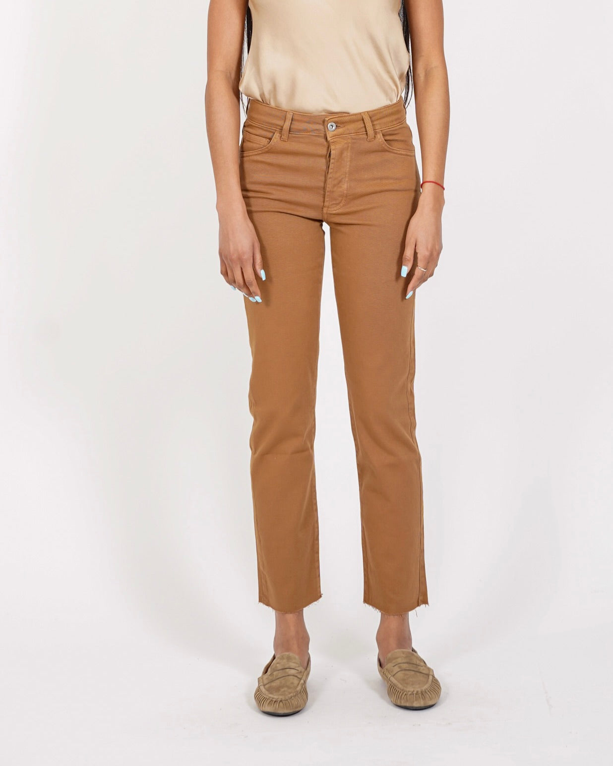 Pantaloni cropped slim fit in cotone - Zenone