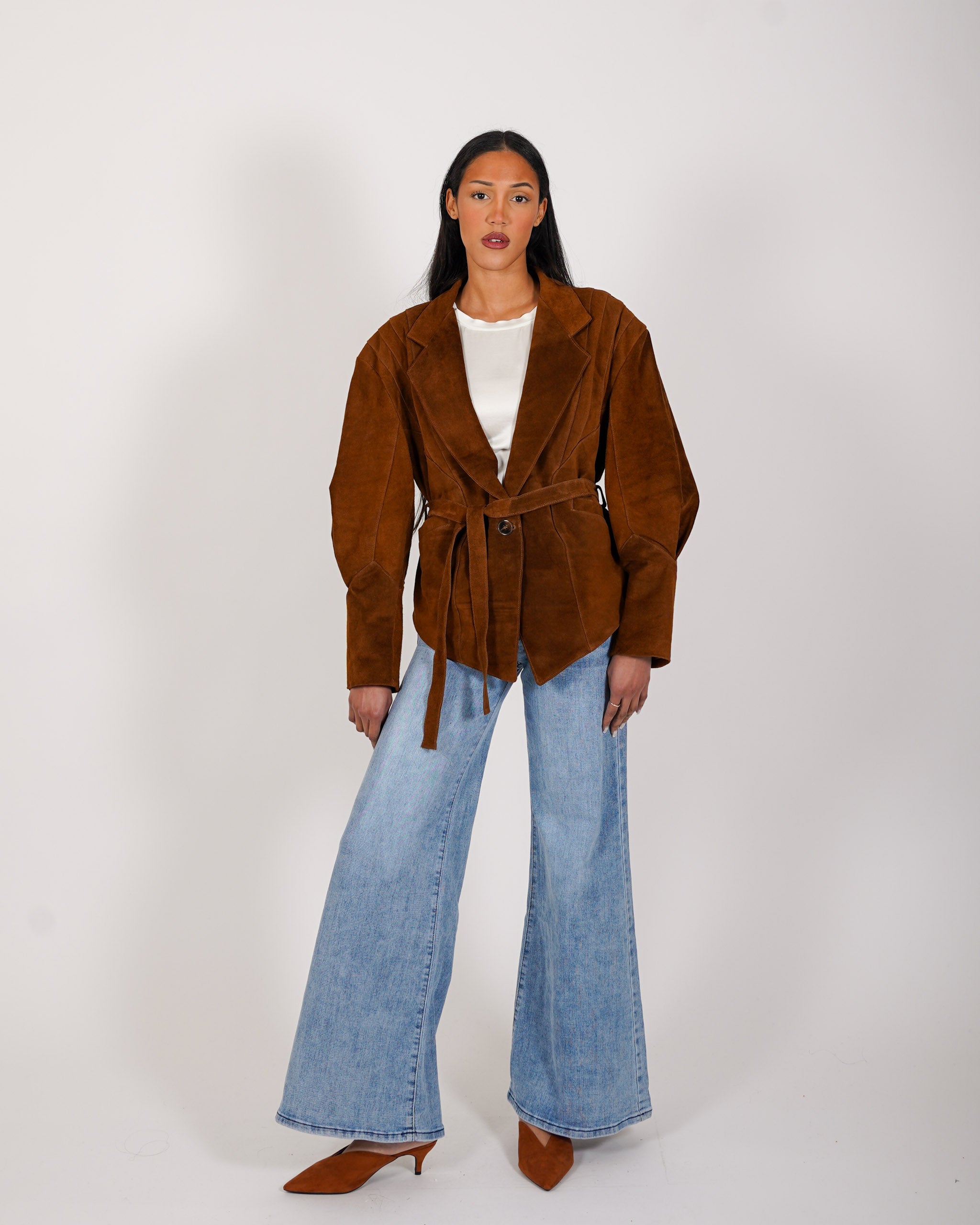 Giacca monopetto in crosta vintage - Shona