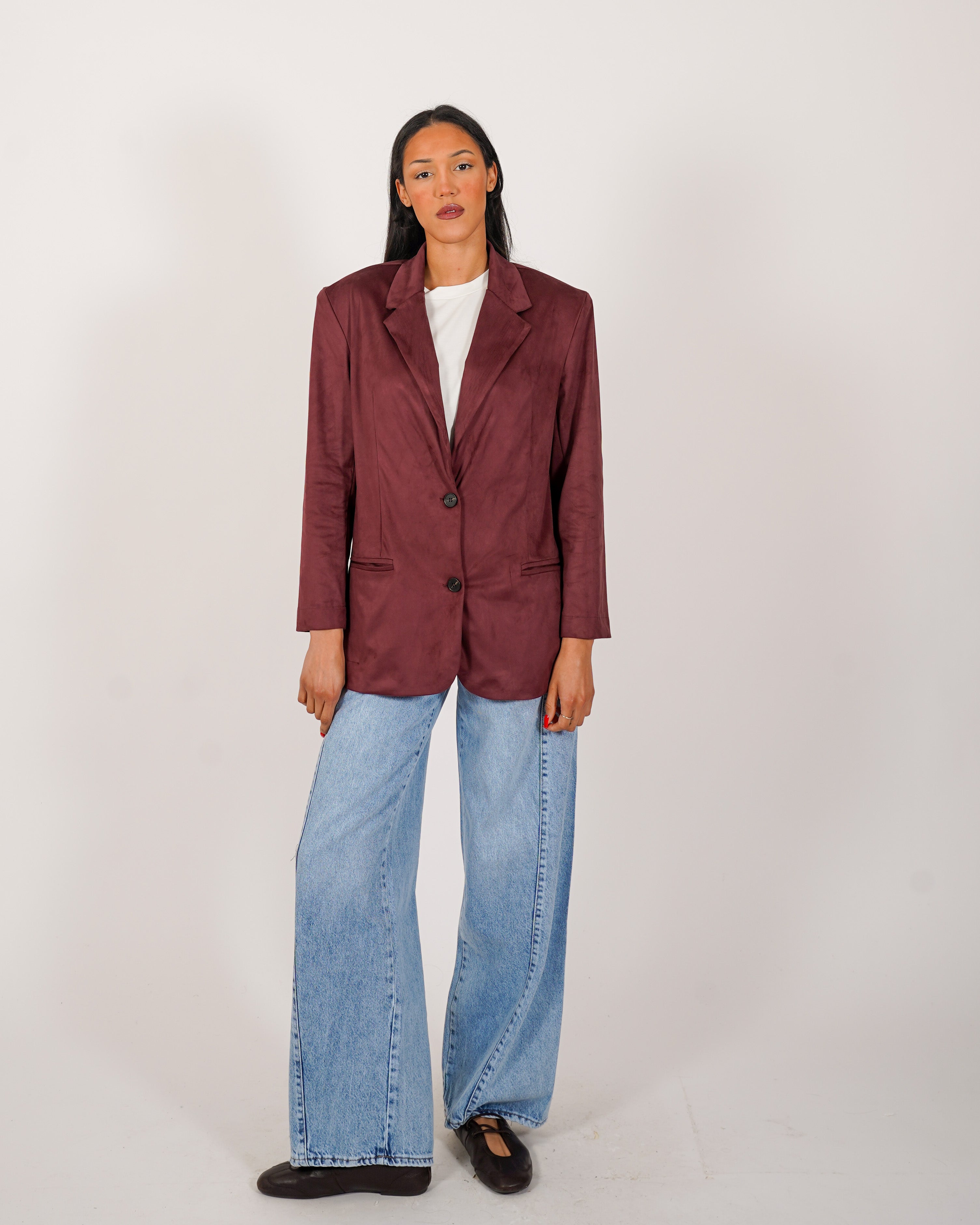 Blazer monopetto in tessuto ecocamoscio - Fugace