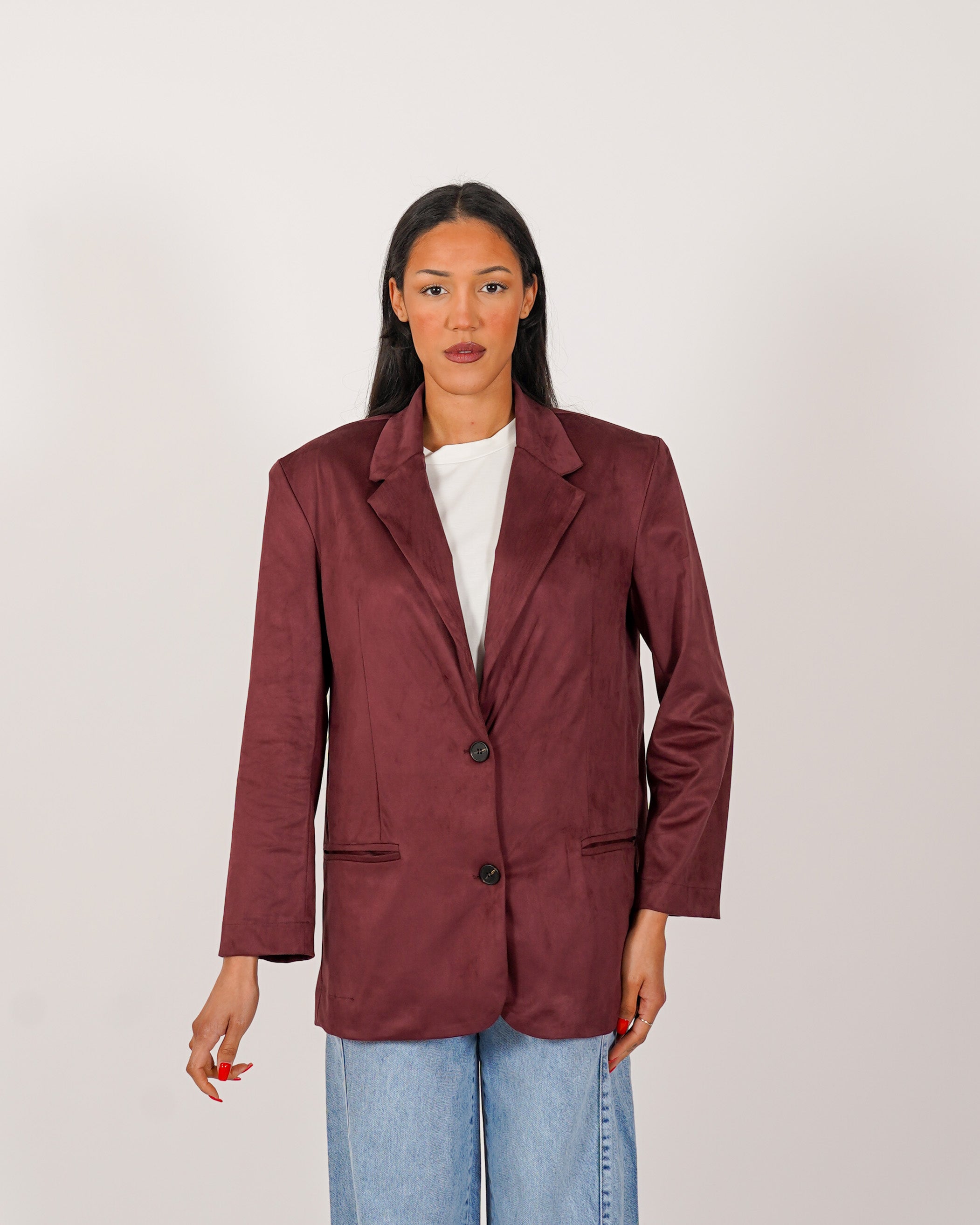 Blazer monopetto in tessuto ecocamoscio - Fugace