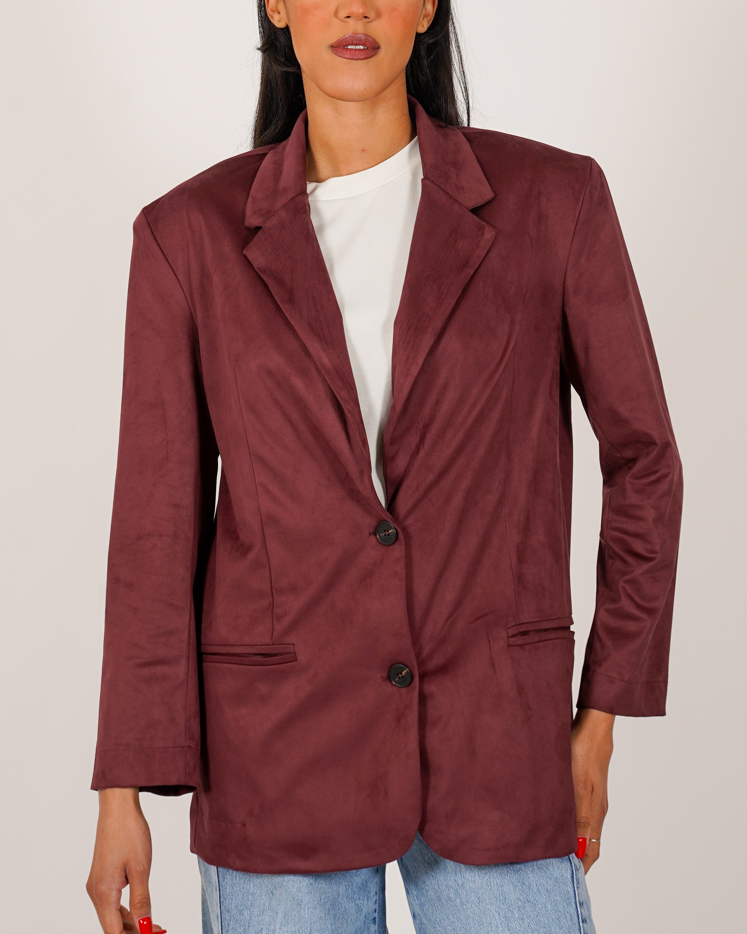 Blazer monopetto in tessuto ecocamoscio - Fugace