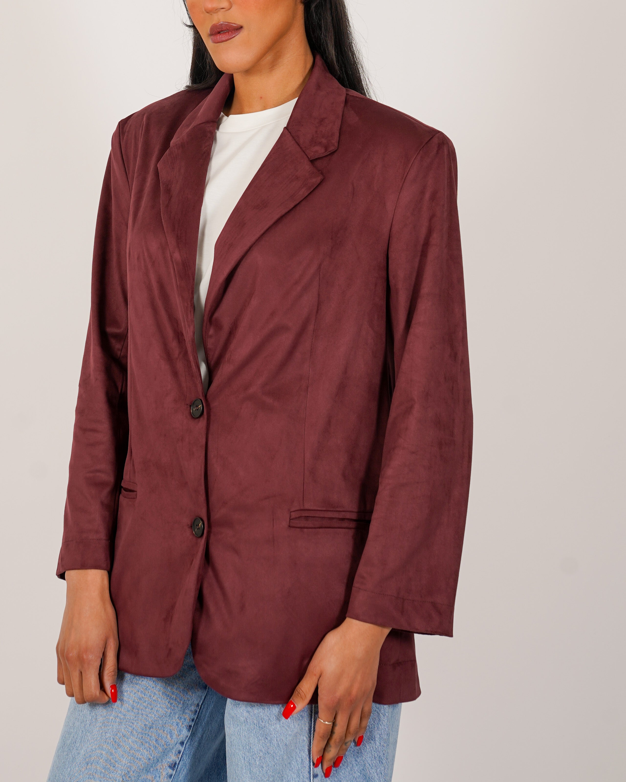 Blazer monopetto in tessuto ecocamoscio - Fugace