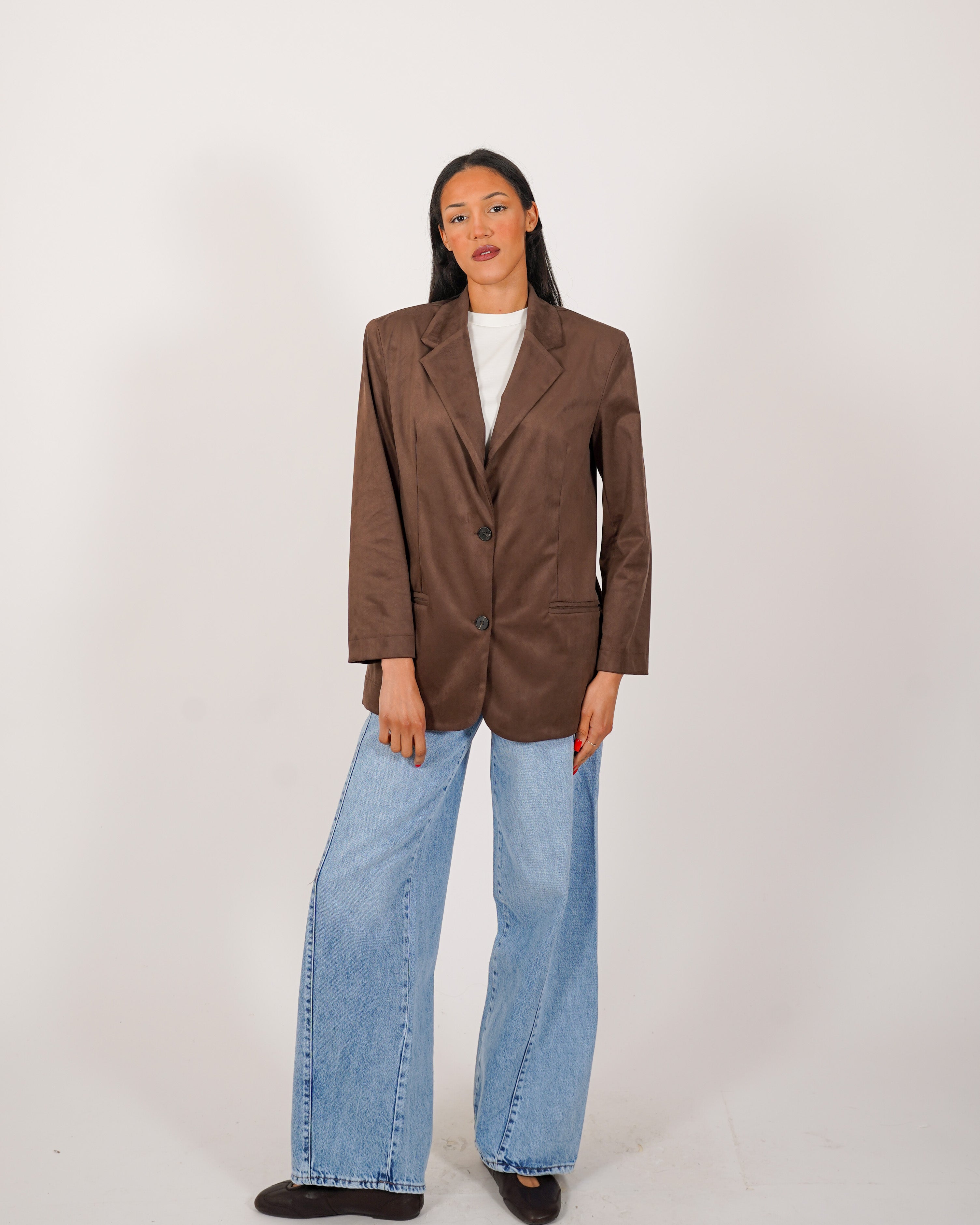 Blazer monopetto in tessuto ecocamoscio - Fugace