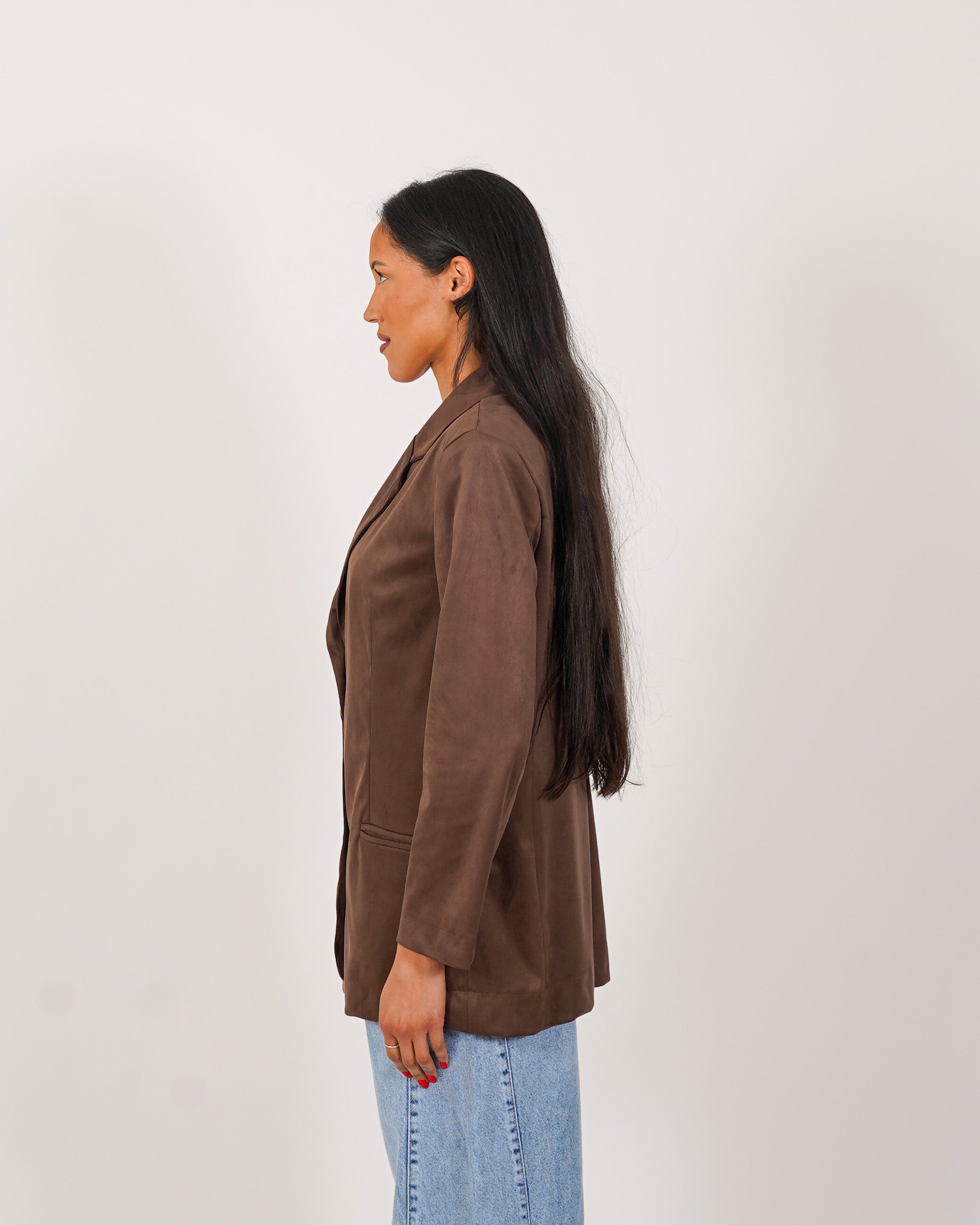 Blazer monopetto in tessuto ecocamoscio - Fugace