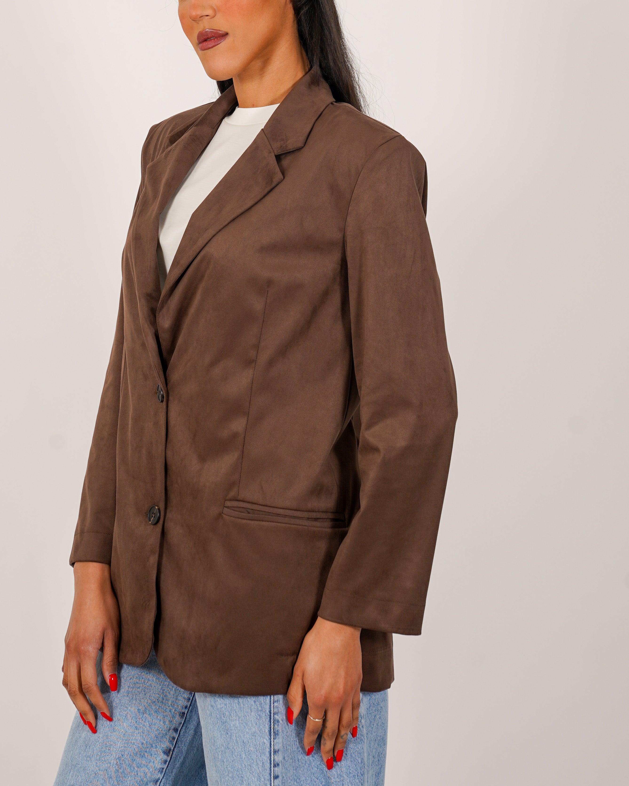 Blazer monopetto in tessuto ecocamoscio - Fugace