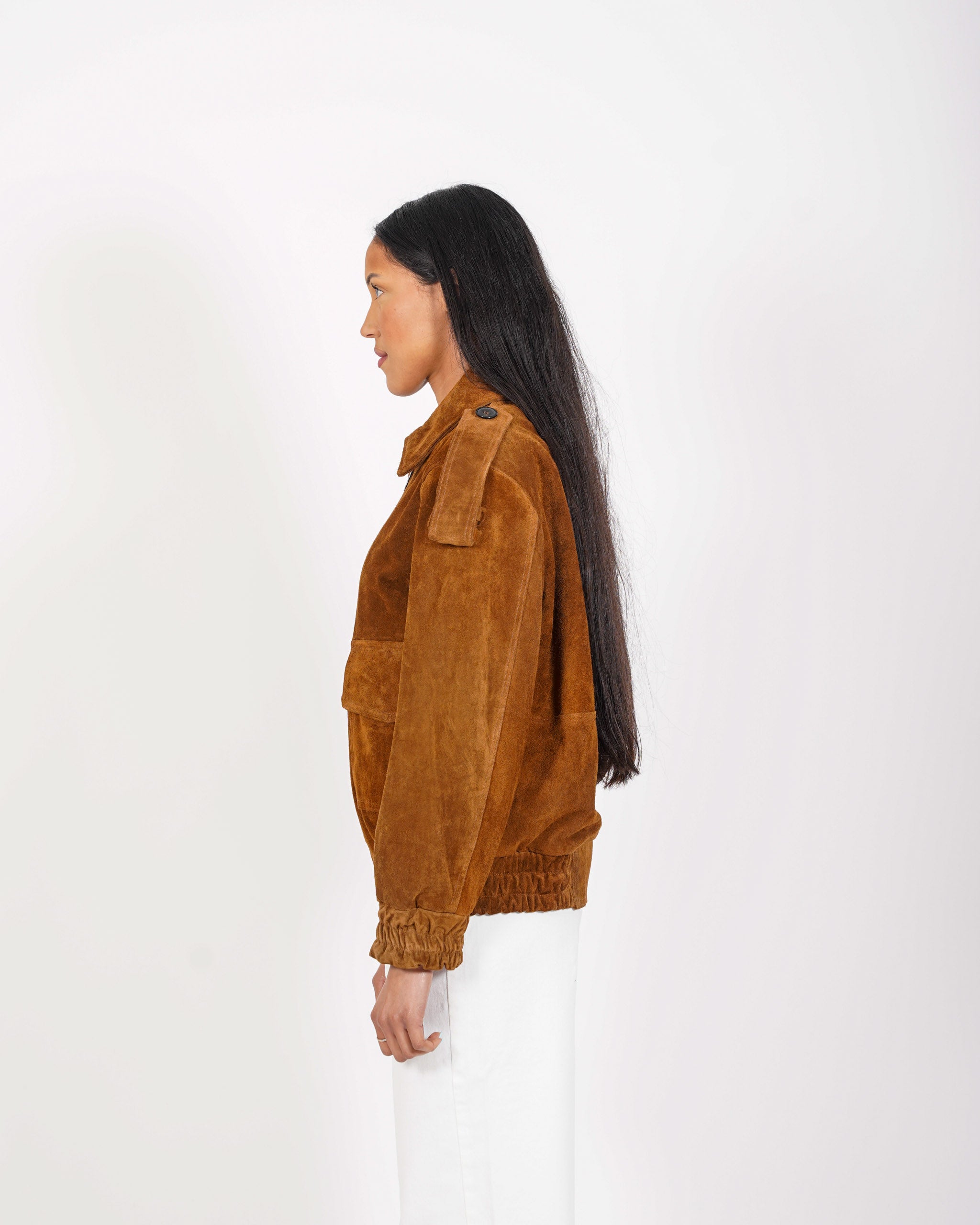 Bomber over con zip in pelle - Gabrielle/P