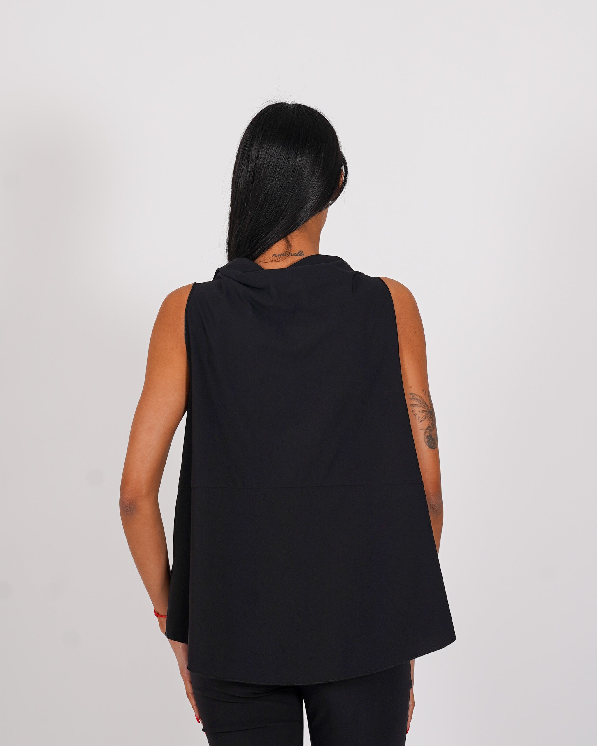 Blusa smanicata in bengalina stretch - Tricella