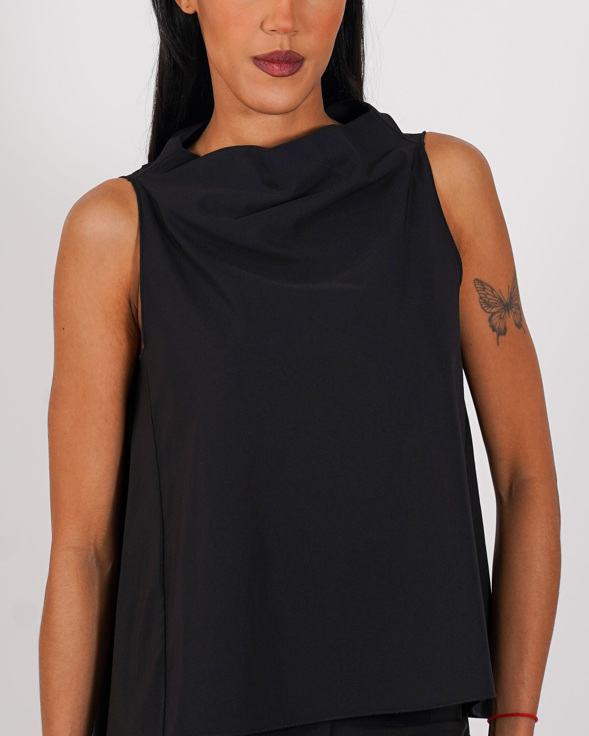 Blusa smanicata in bengalina stretch - Tricella