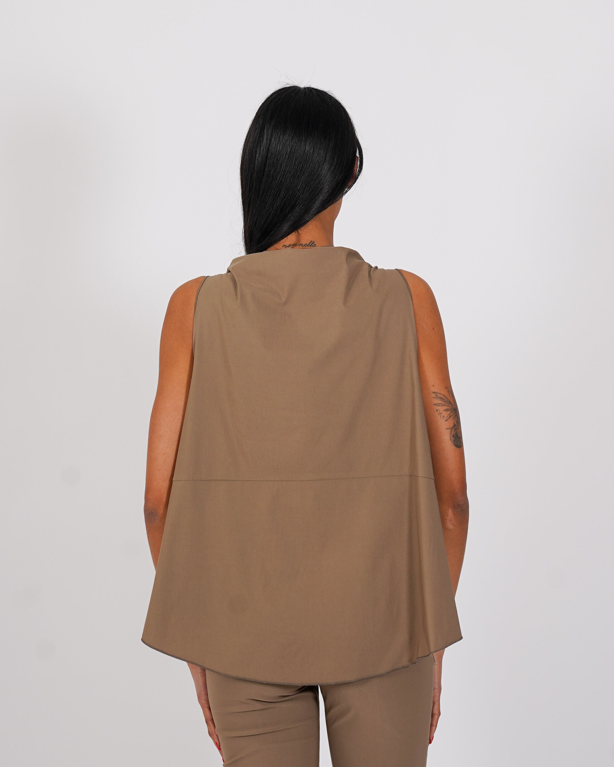 Blusa smanicata in bengalina stretch - Tricella