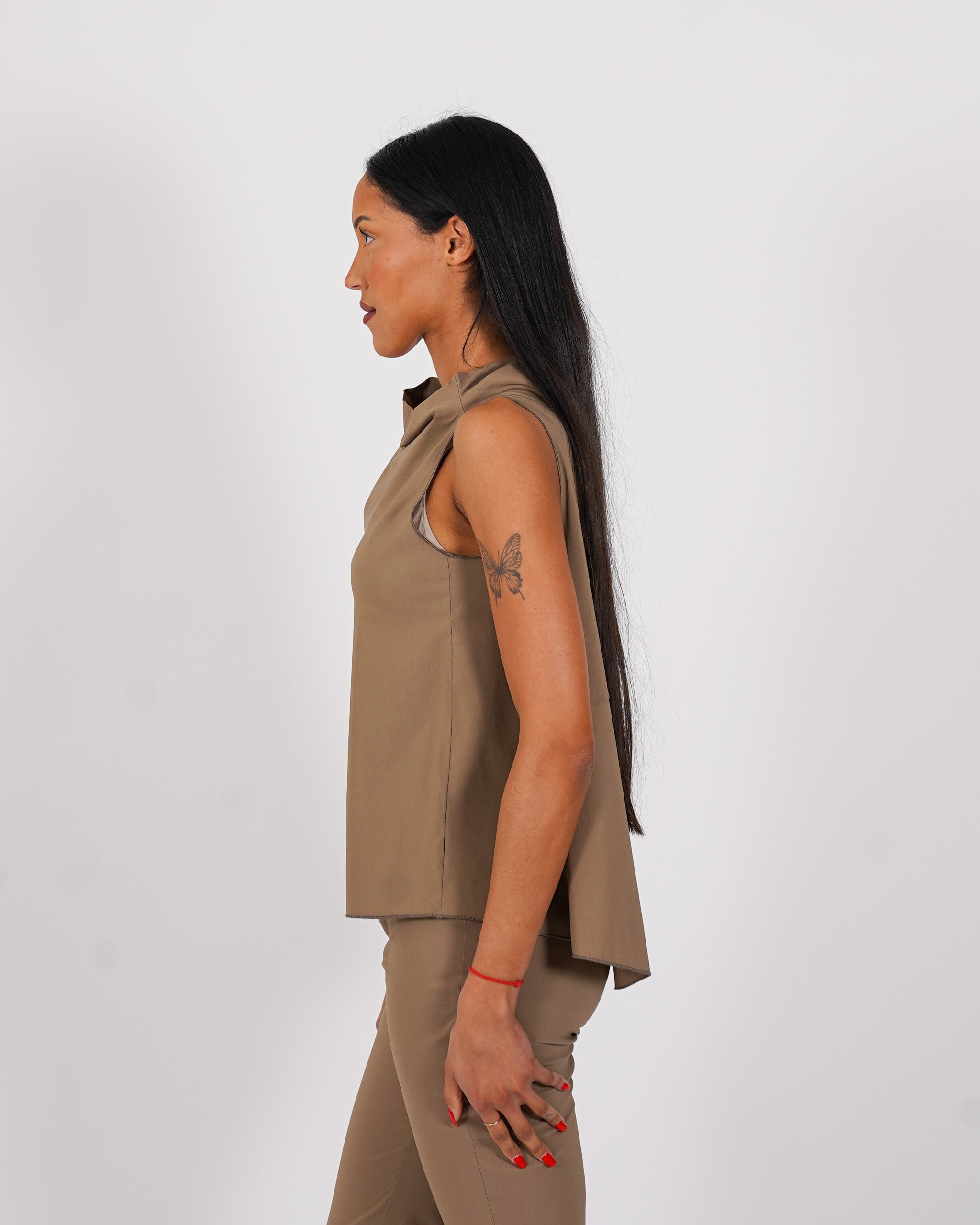 Blusa smanicata in bengalina stretch - Tricella