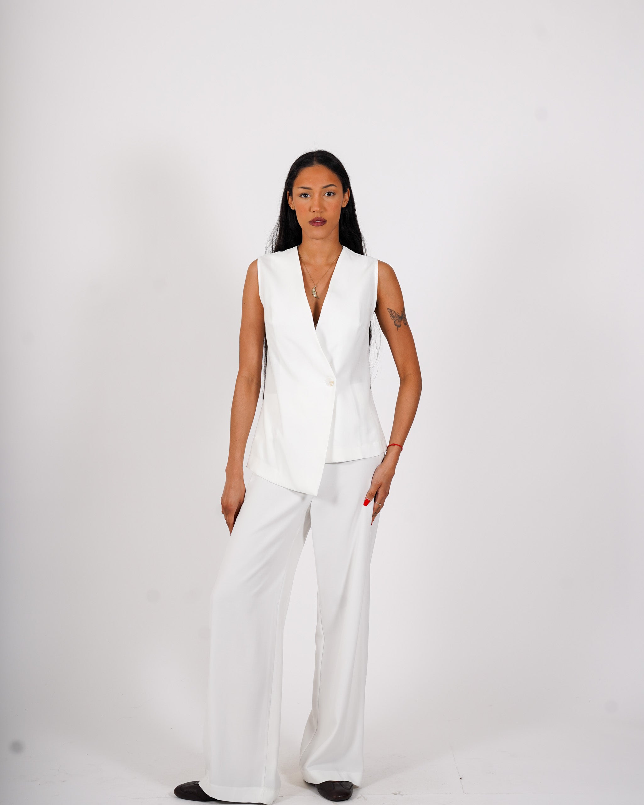 Gilet monopetto in ecofibra - Selina
