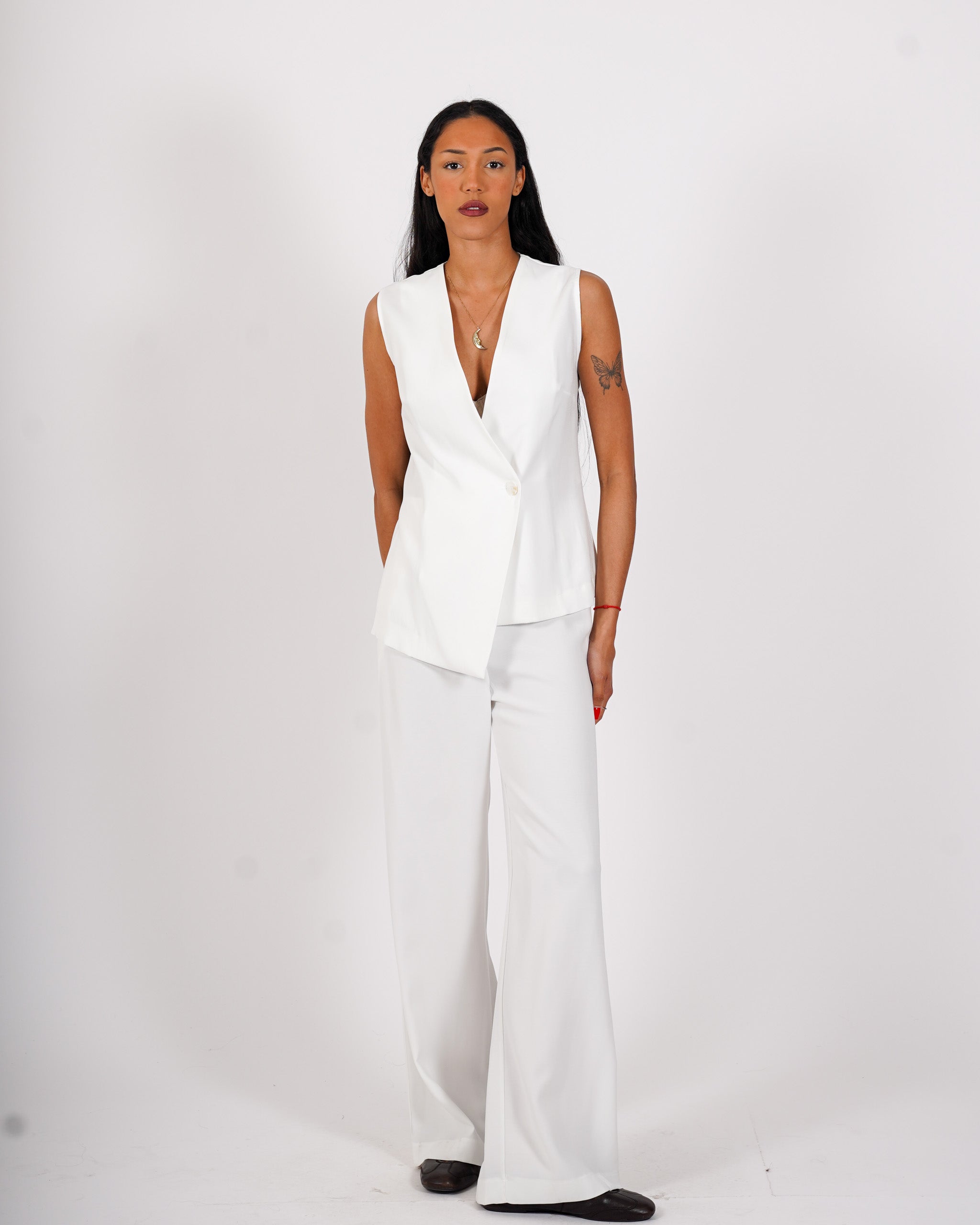 Gilet monopetto in ecofibra - Selina
