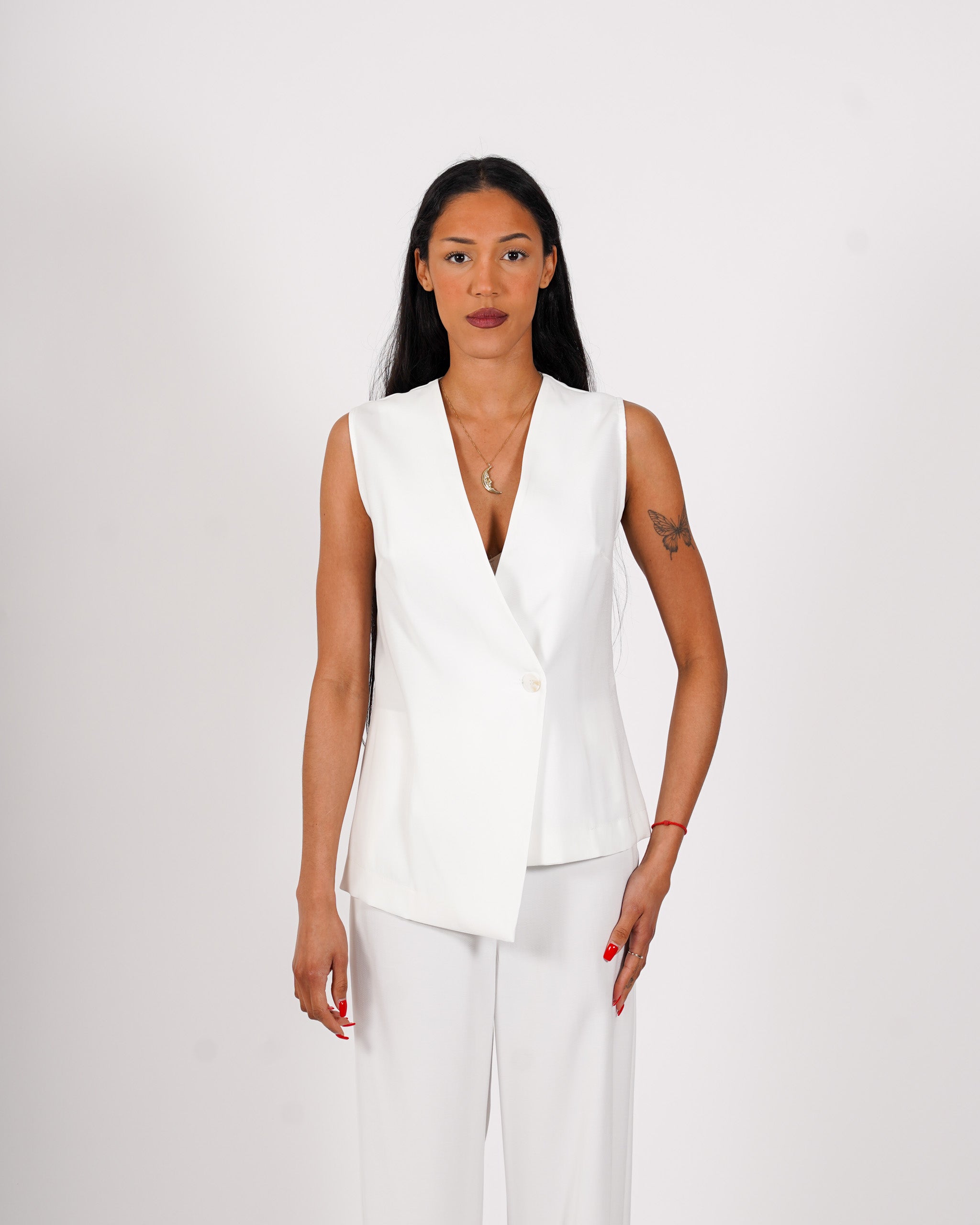 Gilet monopetto in ecofibra - Selina