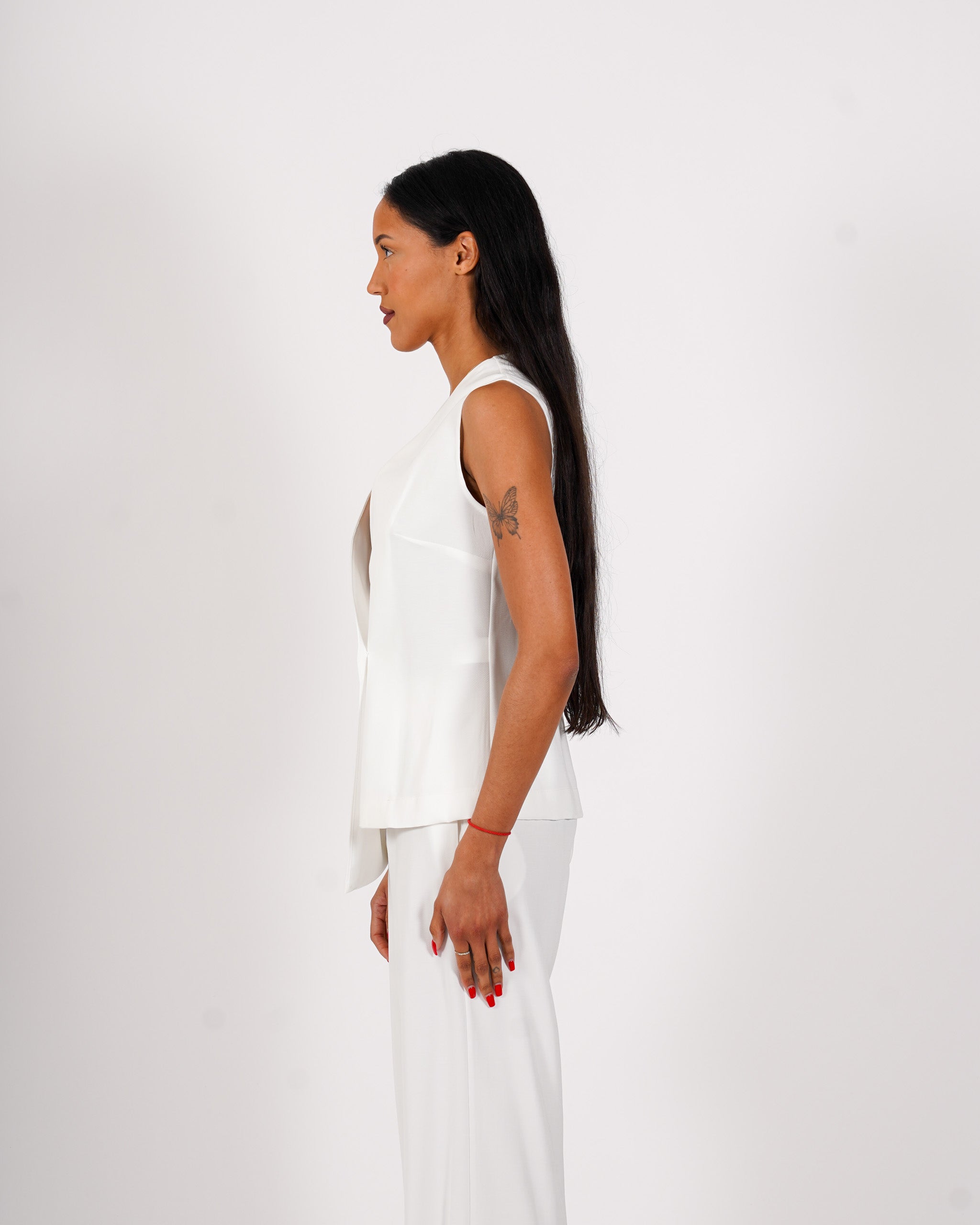 Gilet monopetto in ecofibra - Selina