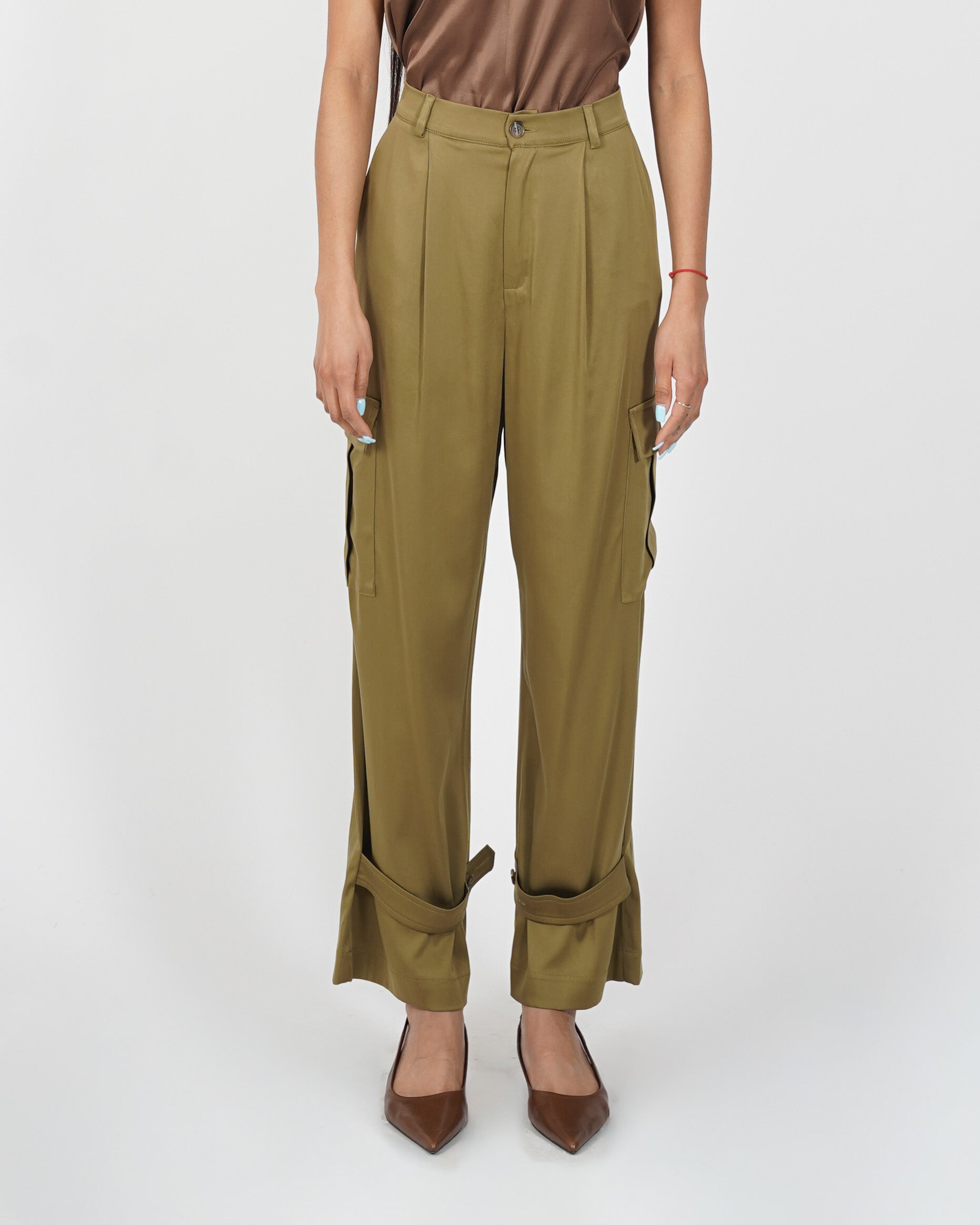 Pantaloni cargo in mano raso - Tirata