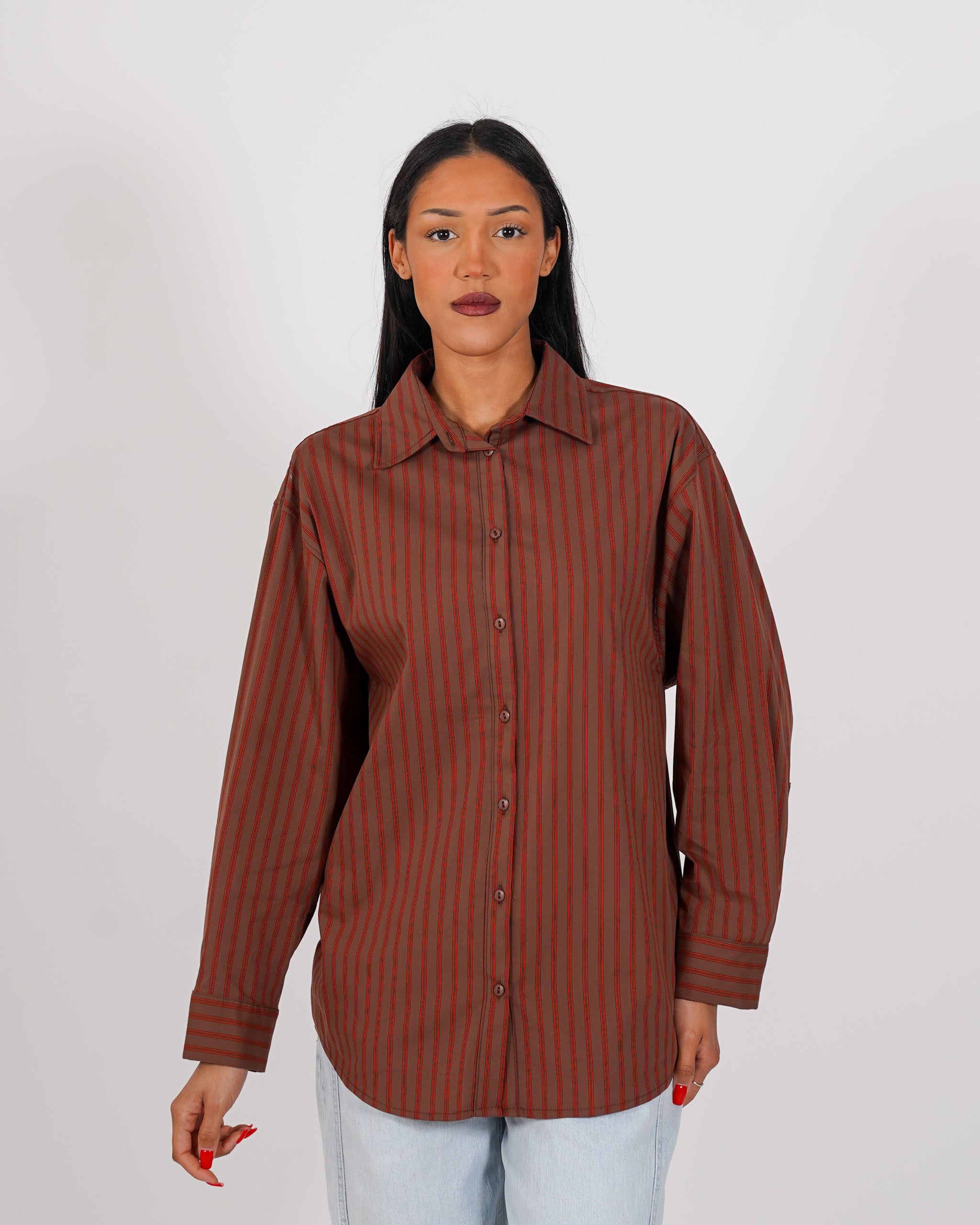 Camicia rigata con dettaglio sul retro - Longoria