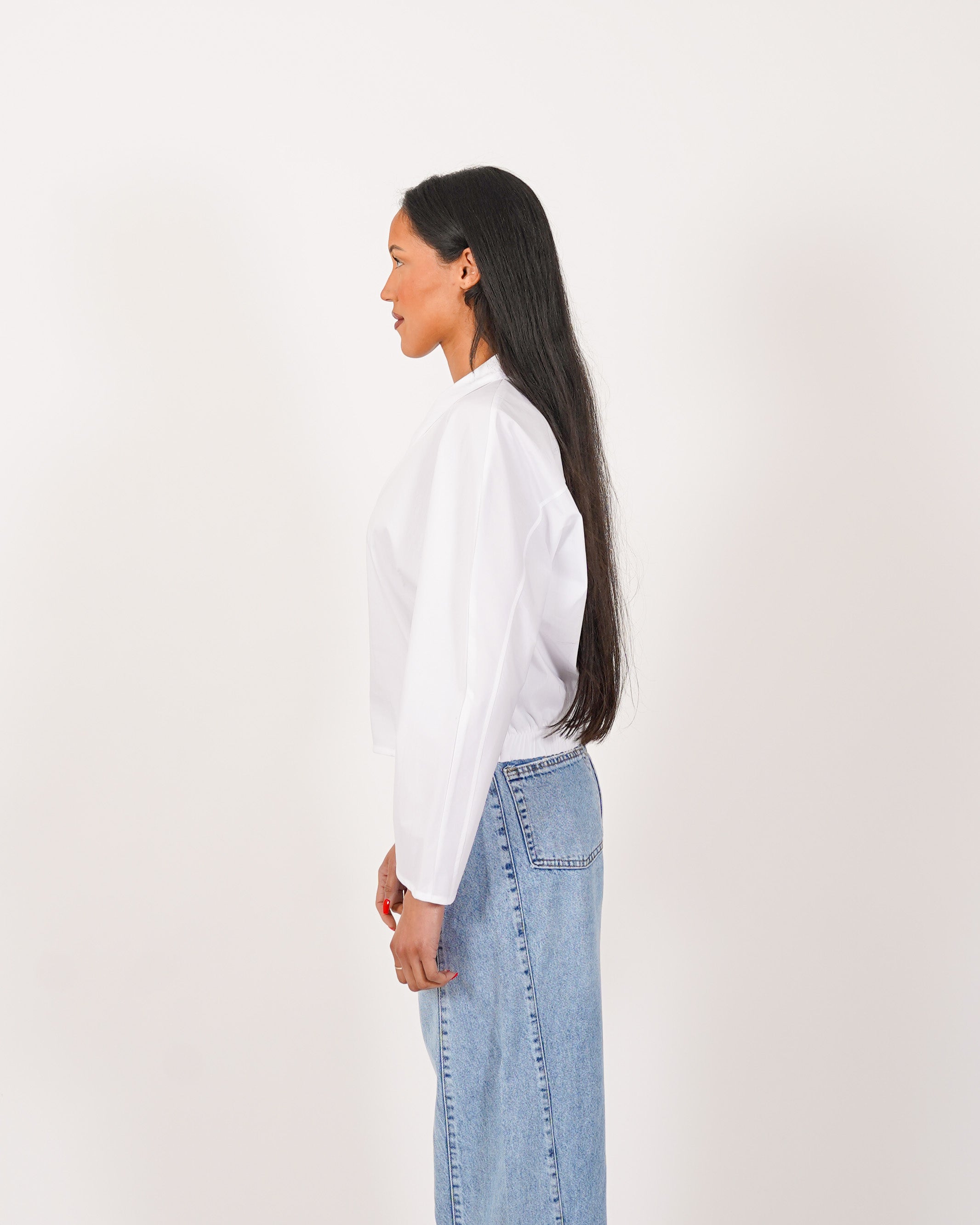 Blusa scollo a v in cotone - Bruciata
