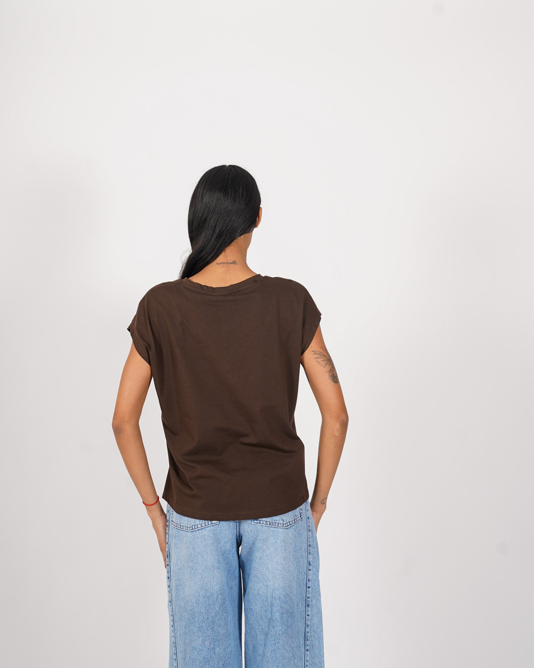 Shirt scollo a v con vestibilità regular in cotone - Illusa