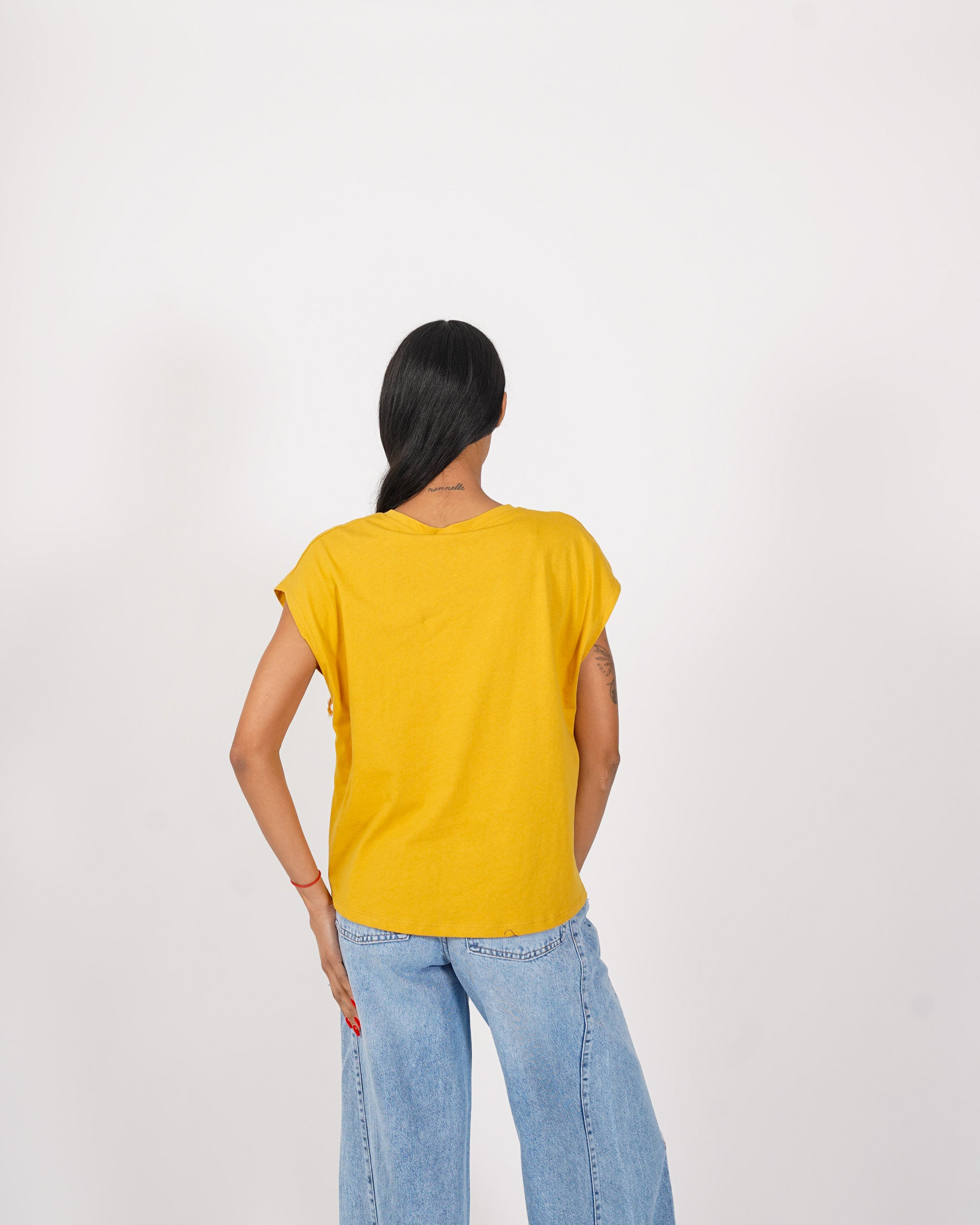 Shirt scollo a v con vestibilità regular in cotone - Illusa