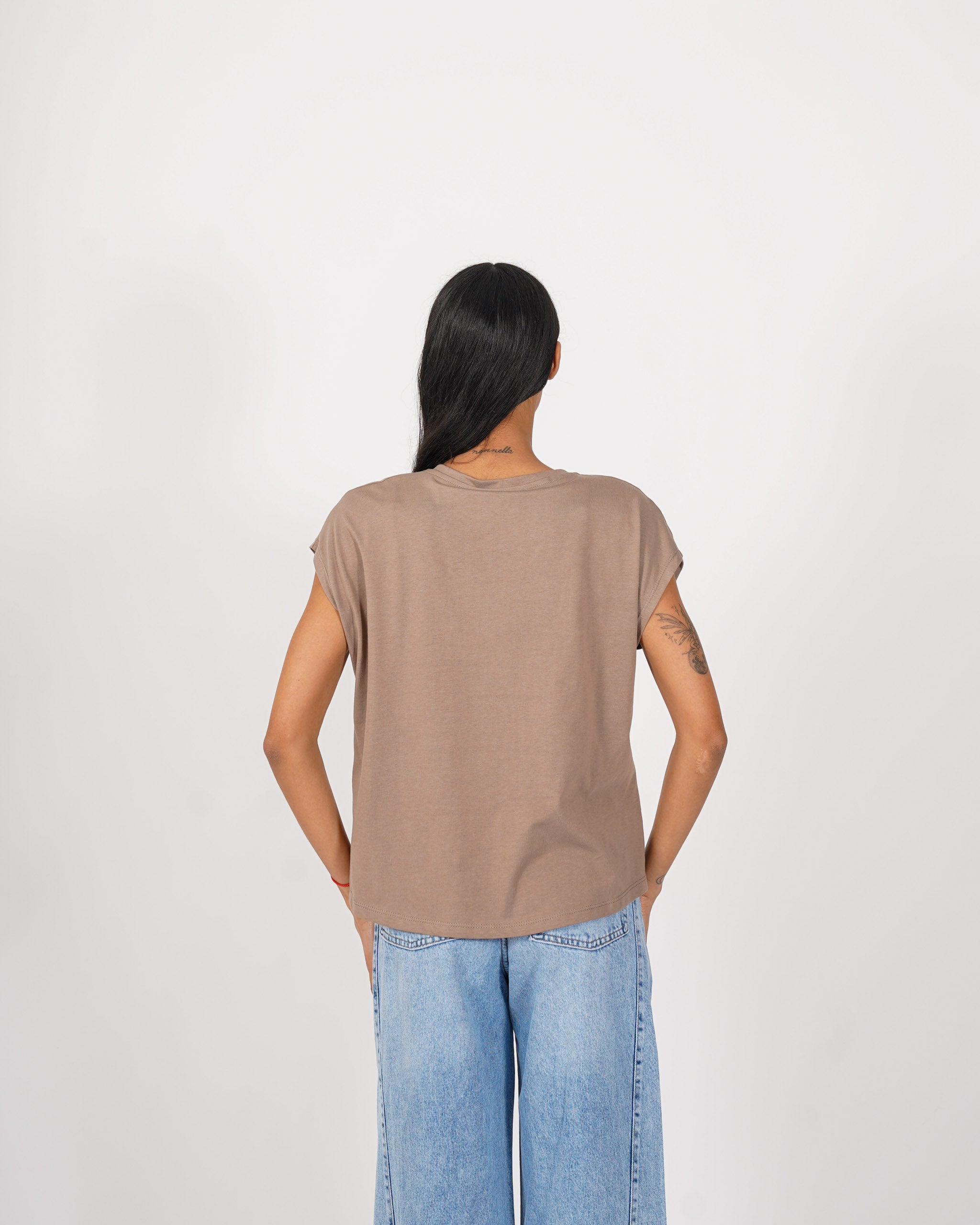 Shirt scollo a v con vestibilità regular in cotone - Illusa