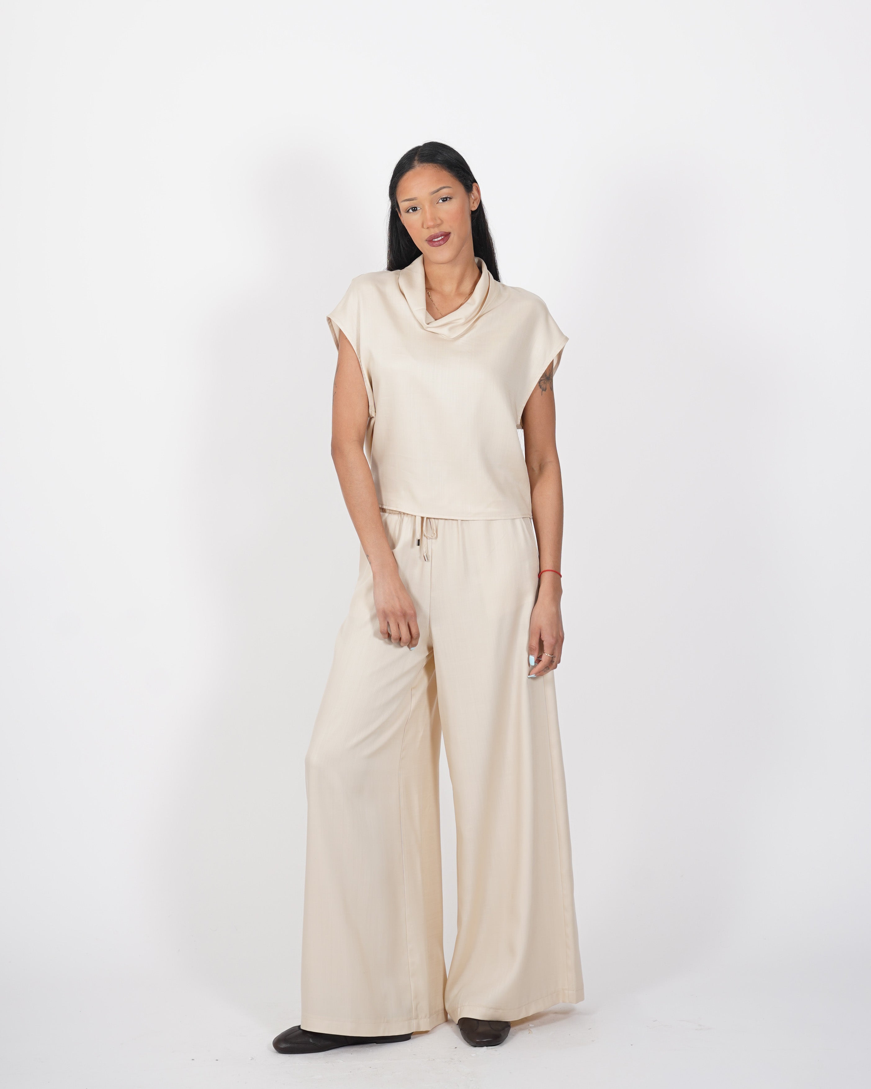 Blusa collo a gronda in tessuto lyocell - Madama