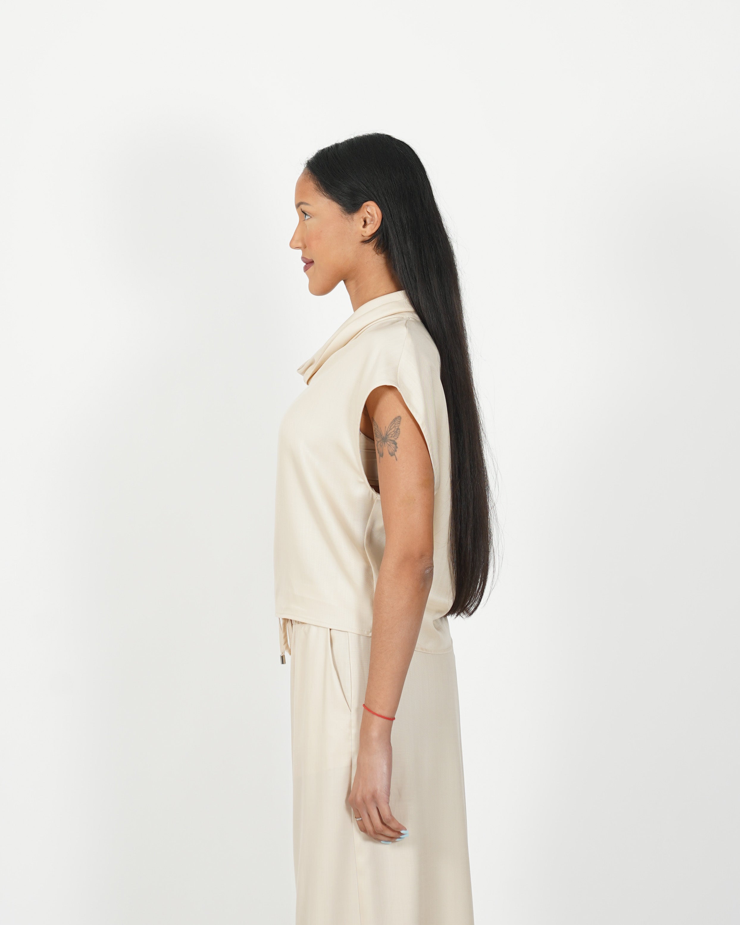 Blusa collo a gronda in tessuto lyocell - Madama