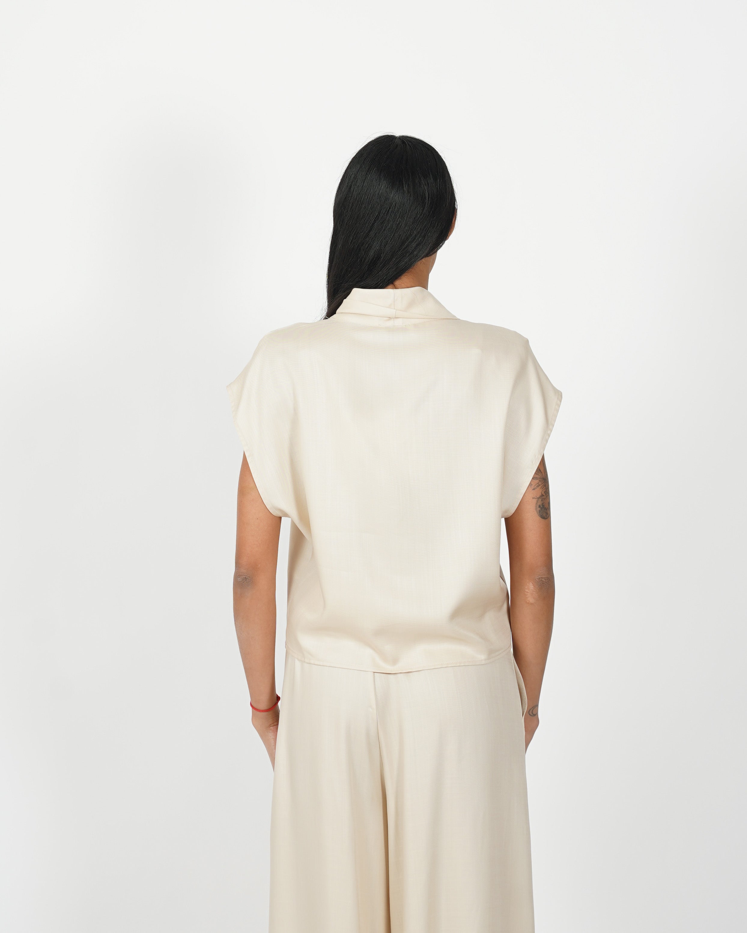 Blusa collo a gronda in tessuto lyocell - Madama