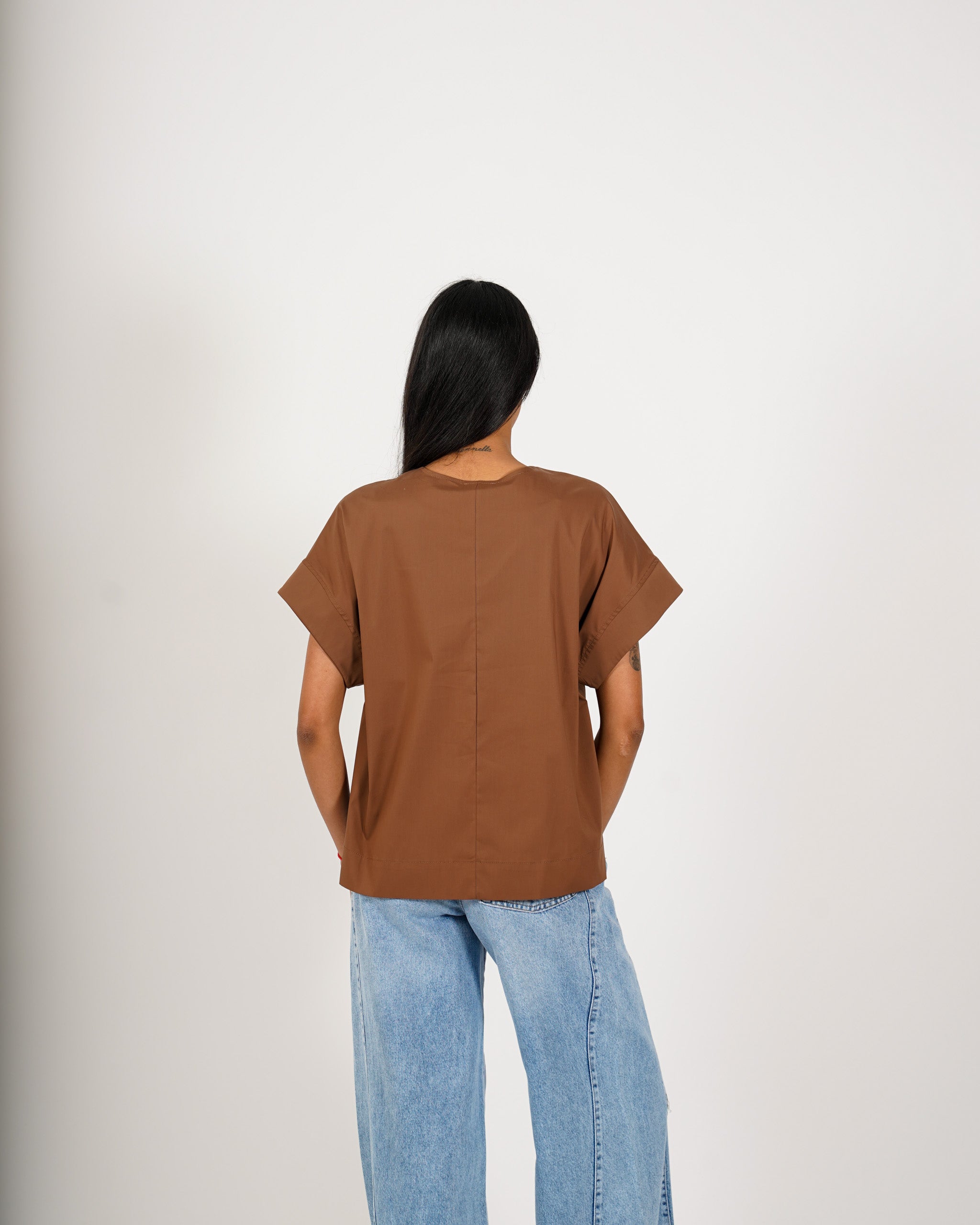 Blusa scollo a v in cotone - Arlena