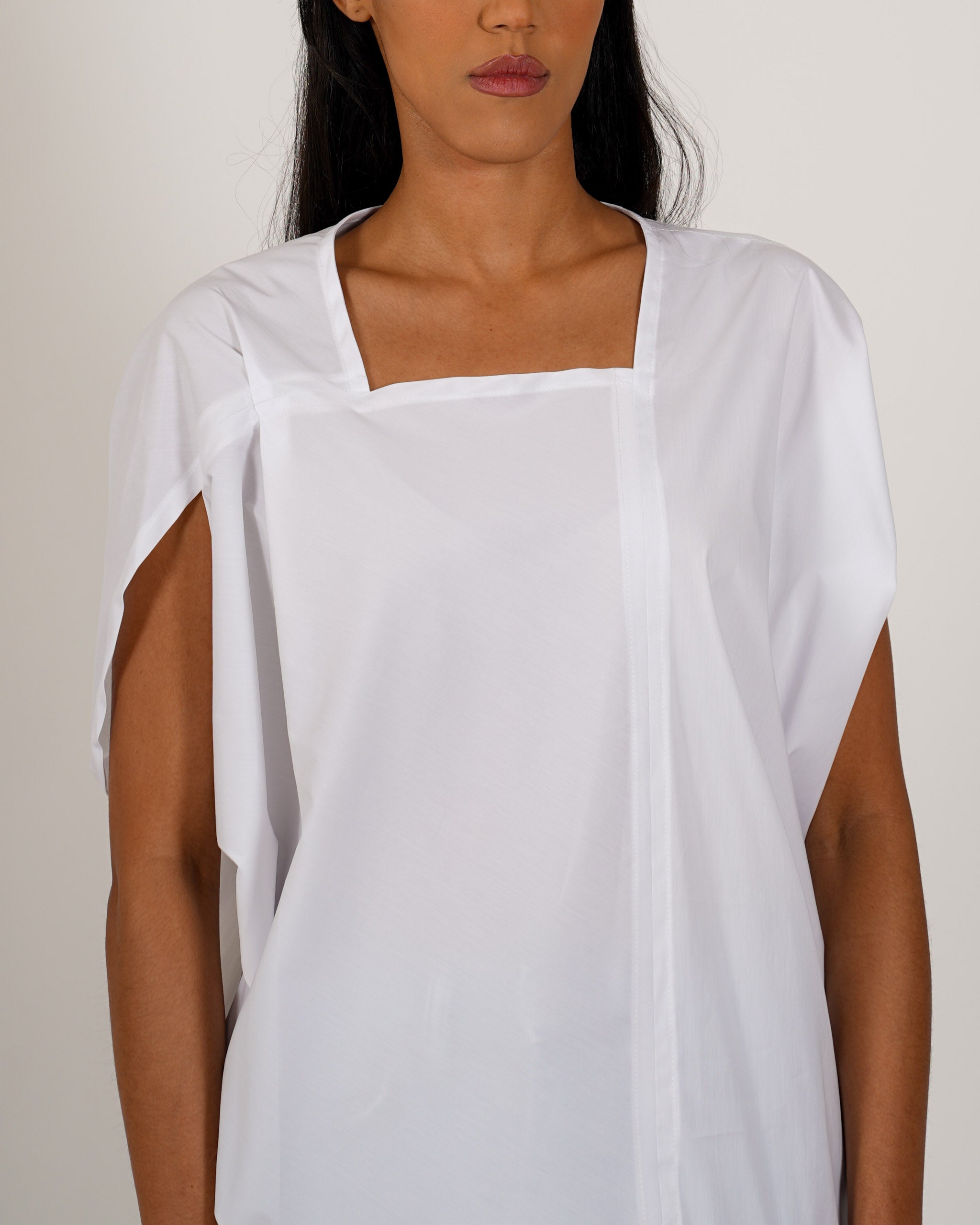 Blusa asimmetrica di cotone - Angiolina