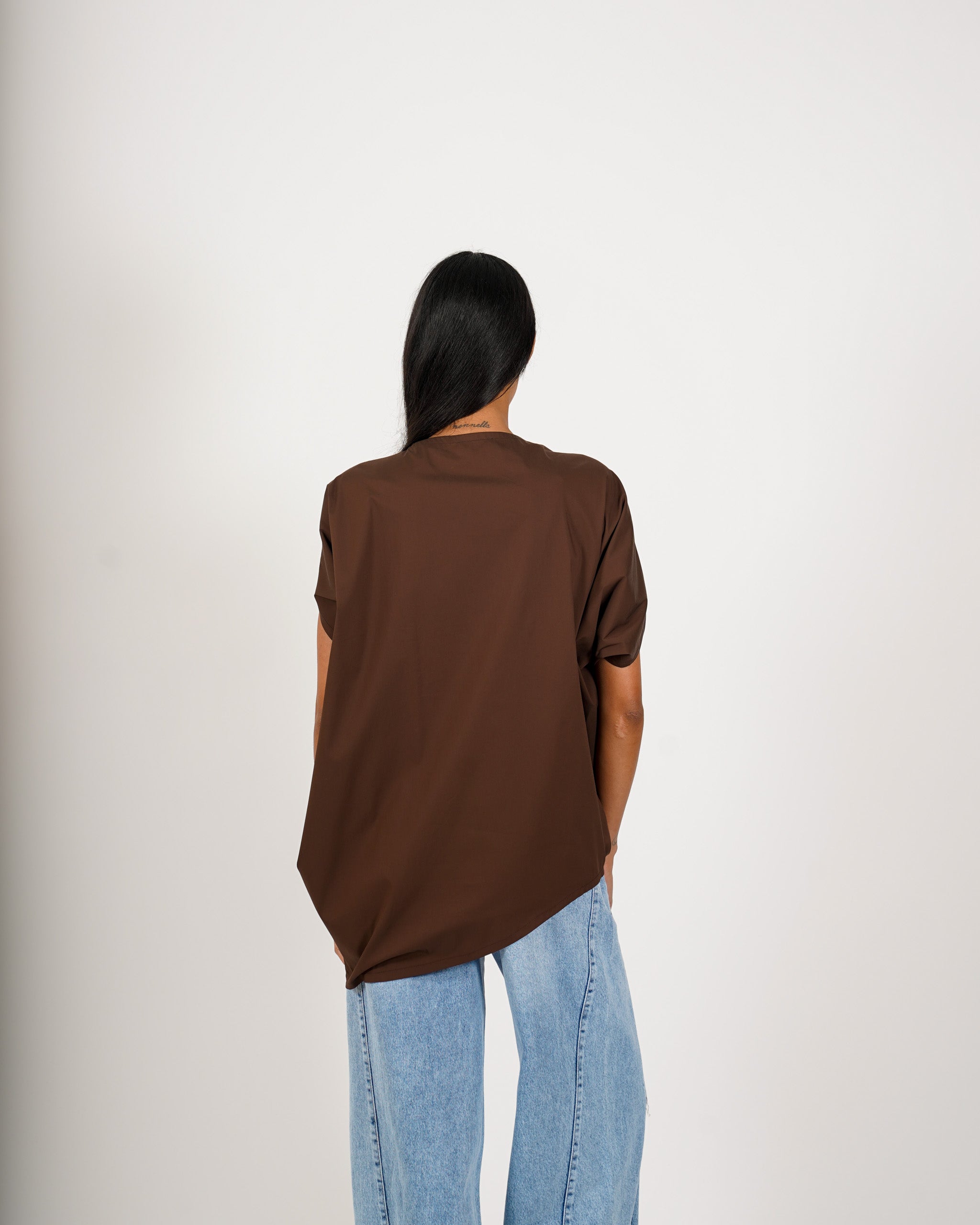 Blusa asimmetrica di cotone - Angiolina