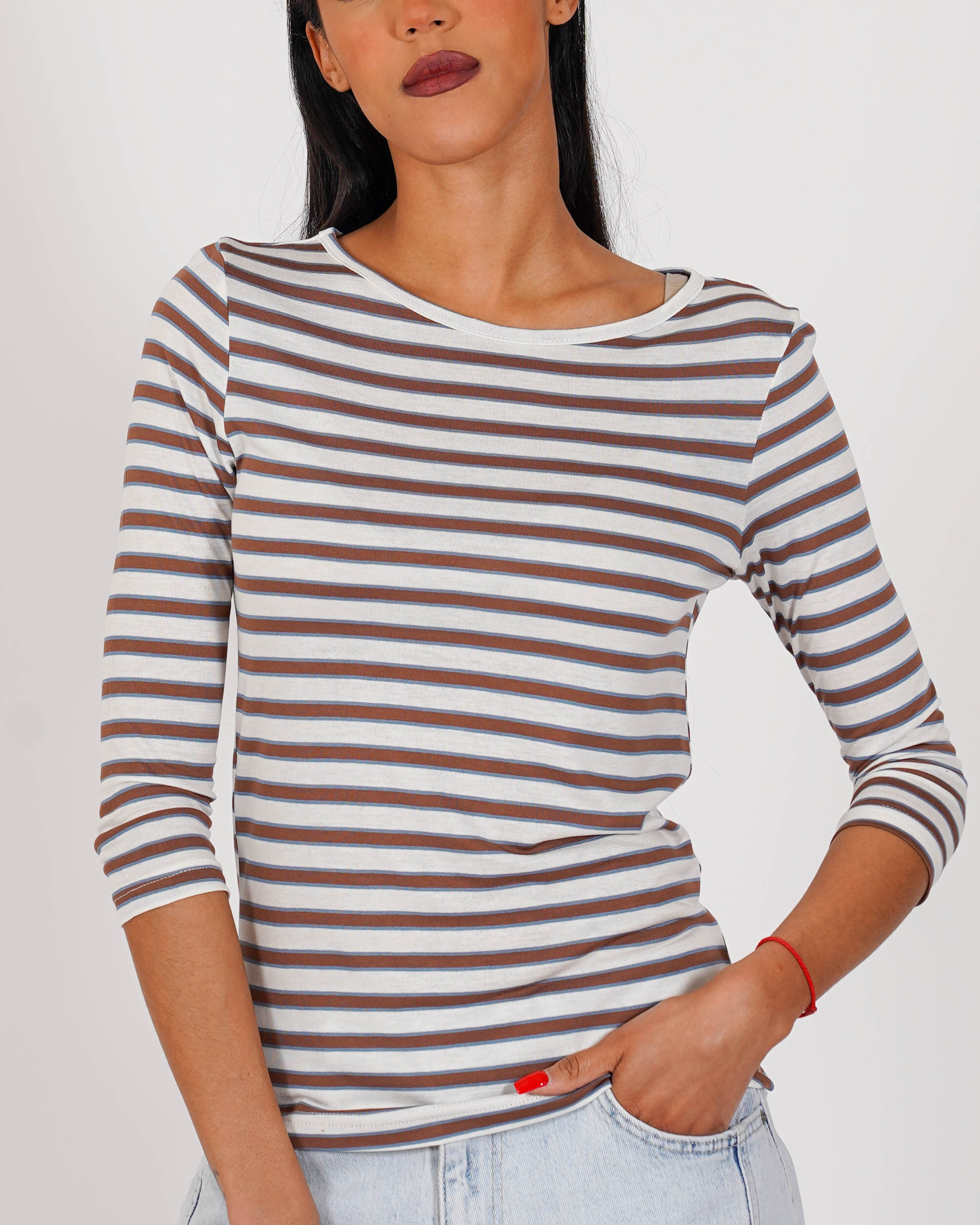 Shirt girocollo rigata regular fit - Vienna