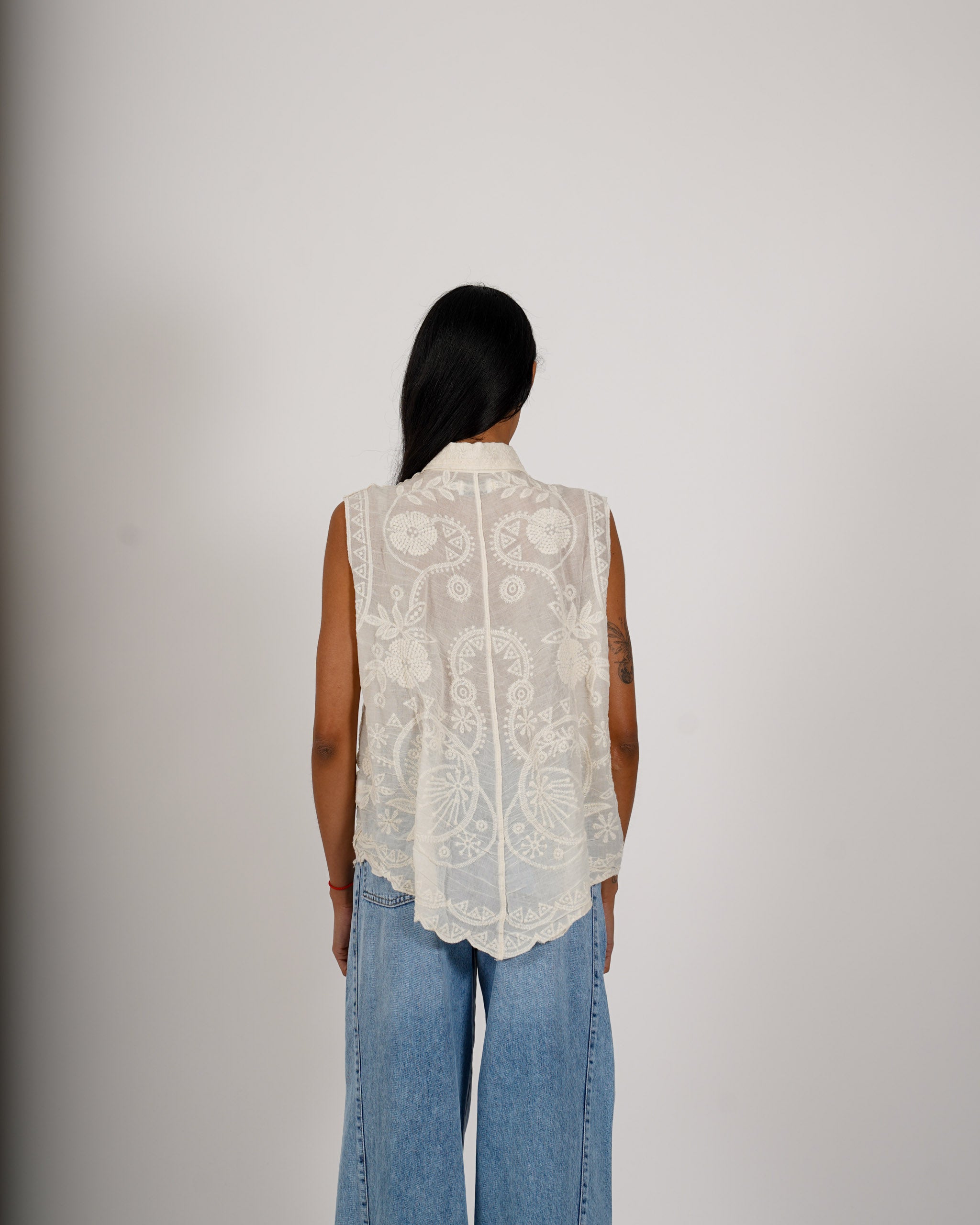 Camicia con ricamo in cotone - Daiko