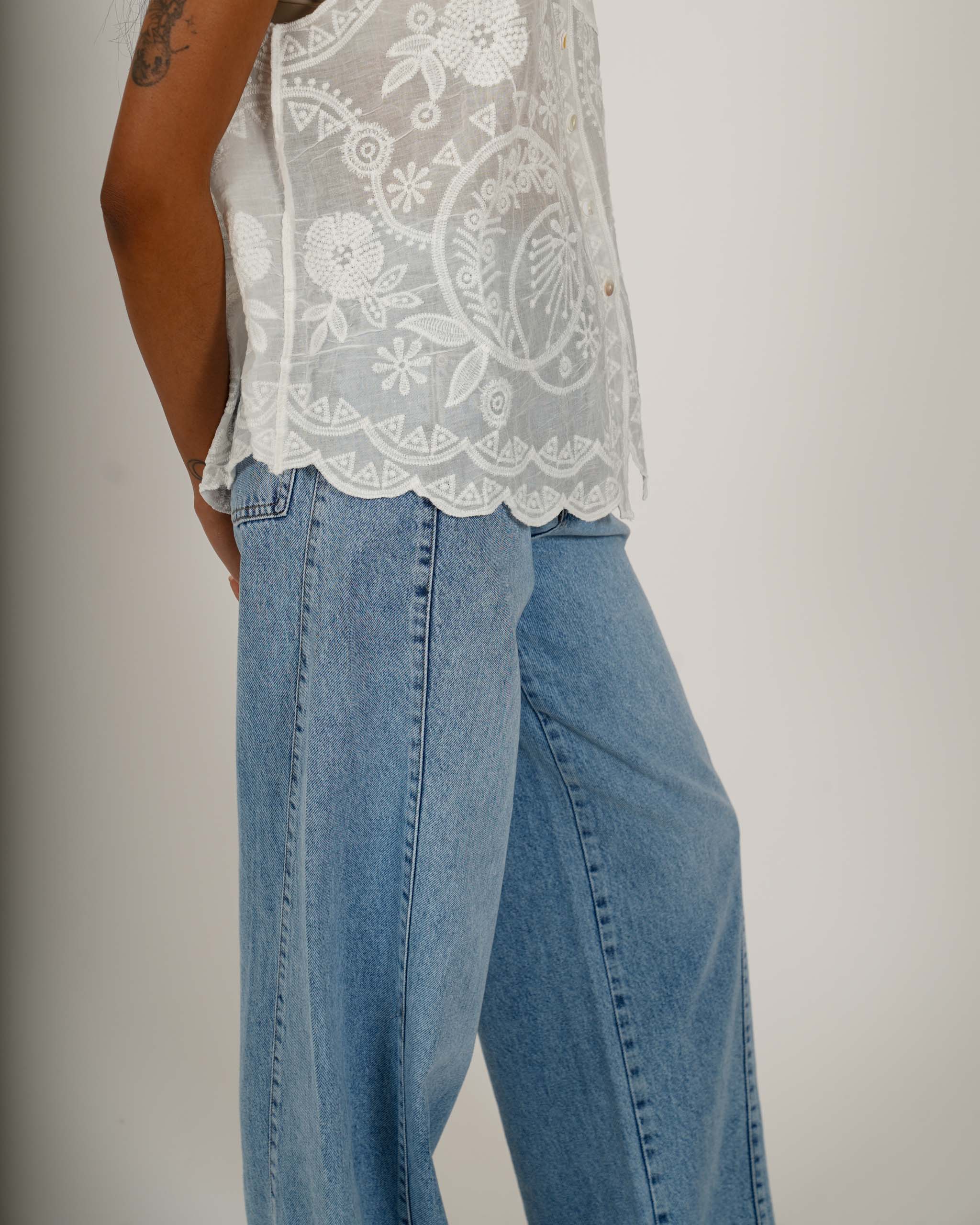 Camicia con ricamo in cotone - Daiko