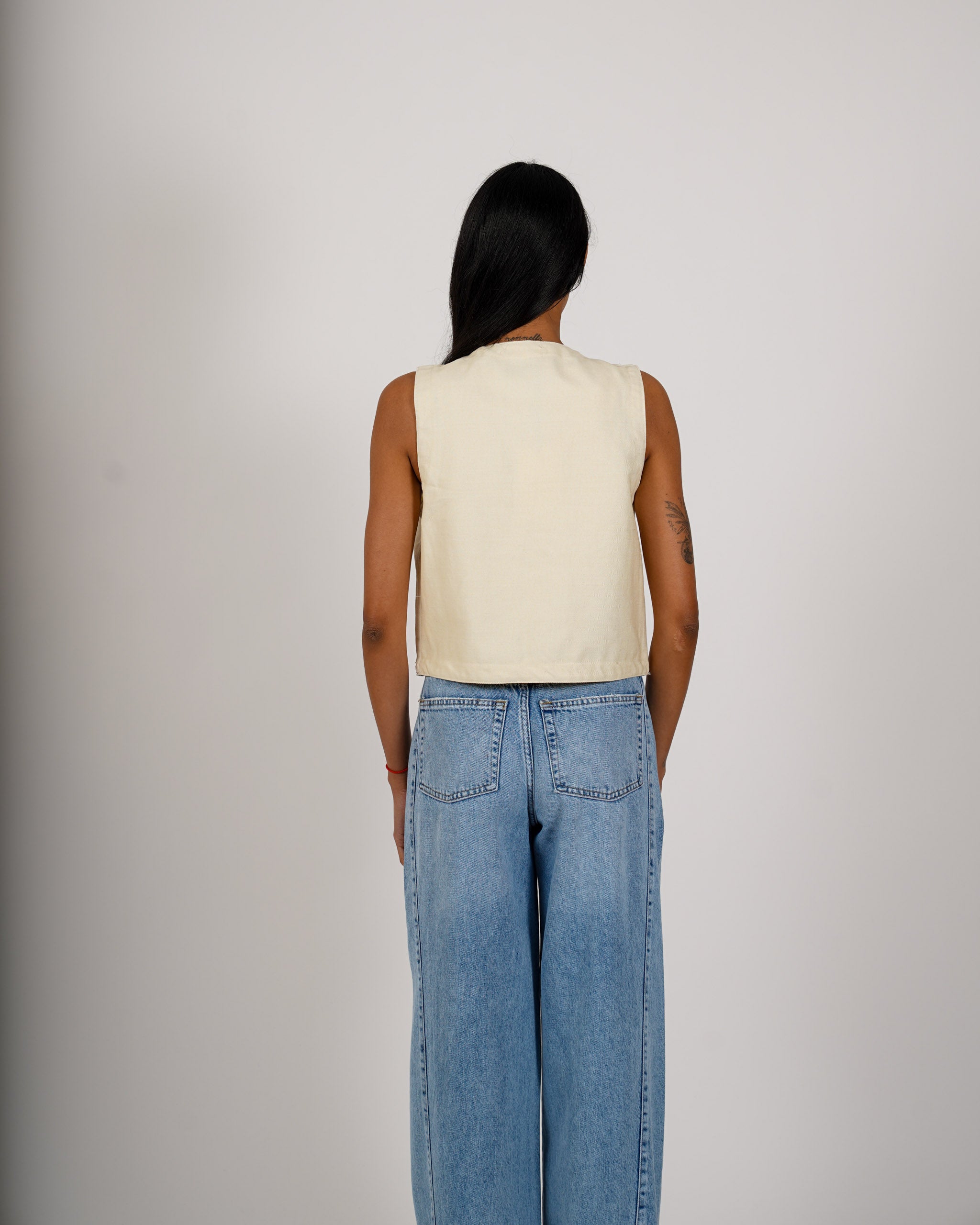 Gilet ricamato in cotone - Machete
