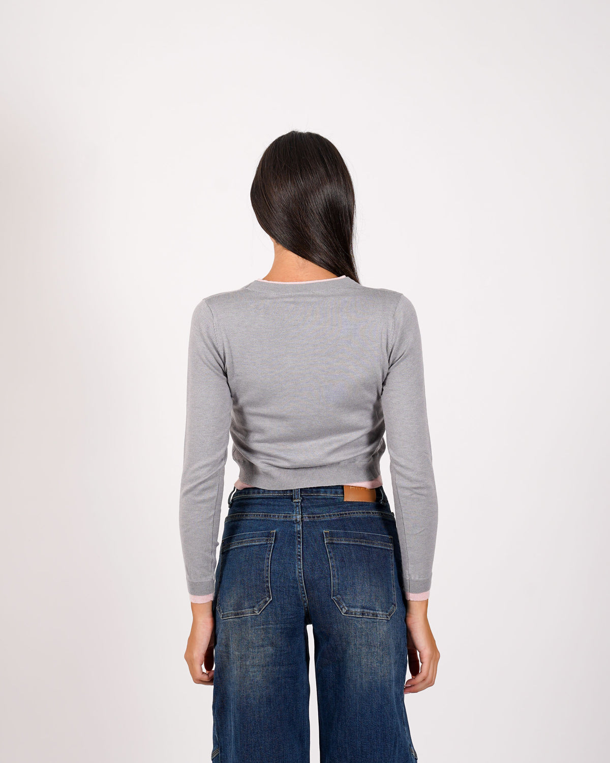 Cardigan slim con profilo in contrasto - Aguilera