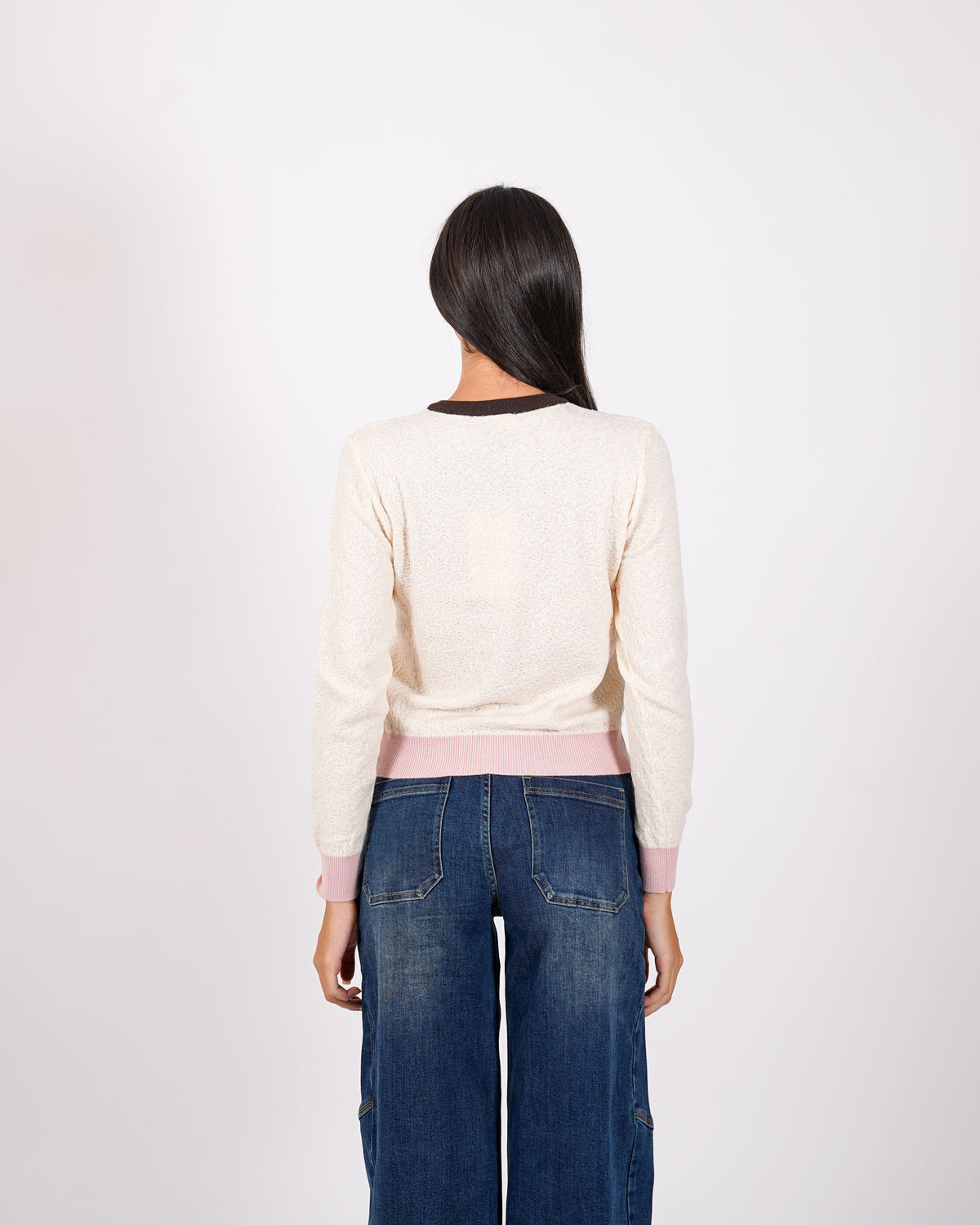 Cardigan multicolor in maglia con bottoni - Akiba