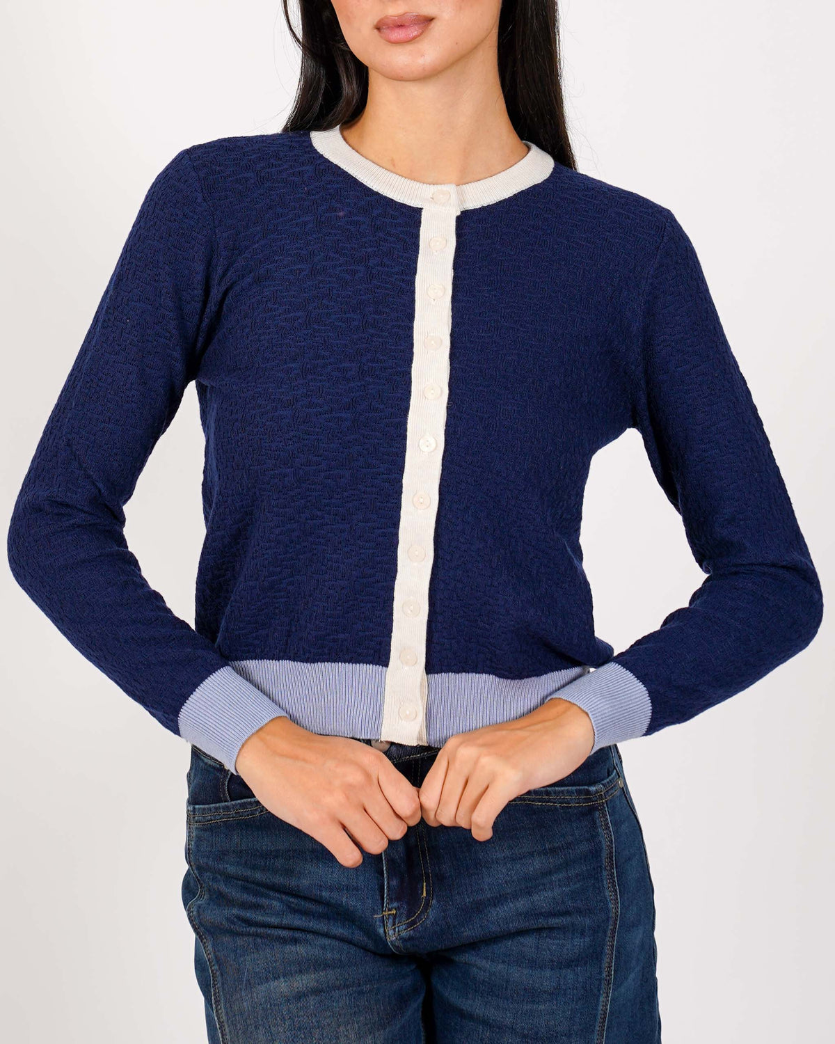 Cardigan multicolor in maglia con bottoni - Akiba