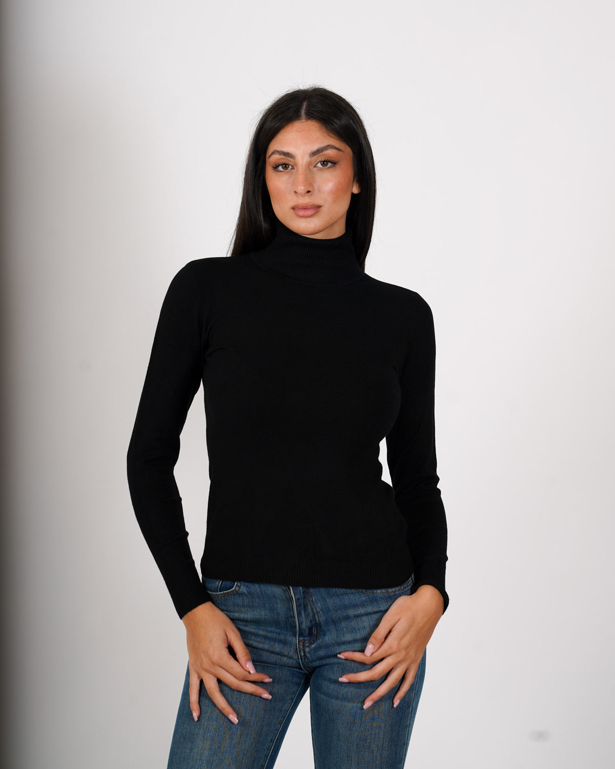 Maglia collo alto in mano viscosa - Tabaccaio