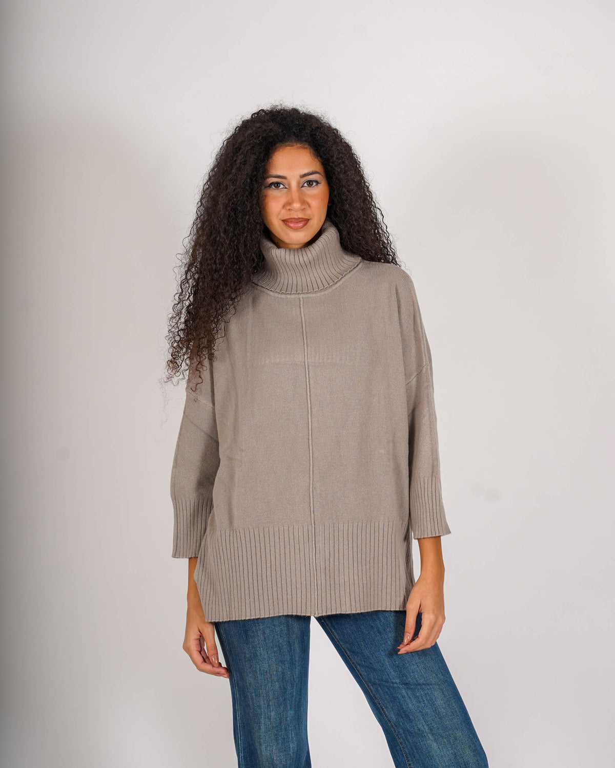 Maglia collo alto con spacchetti sul fondo - Gazelle