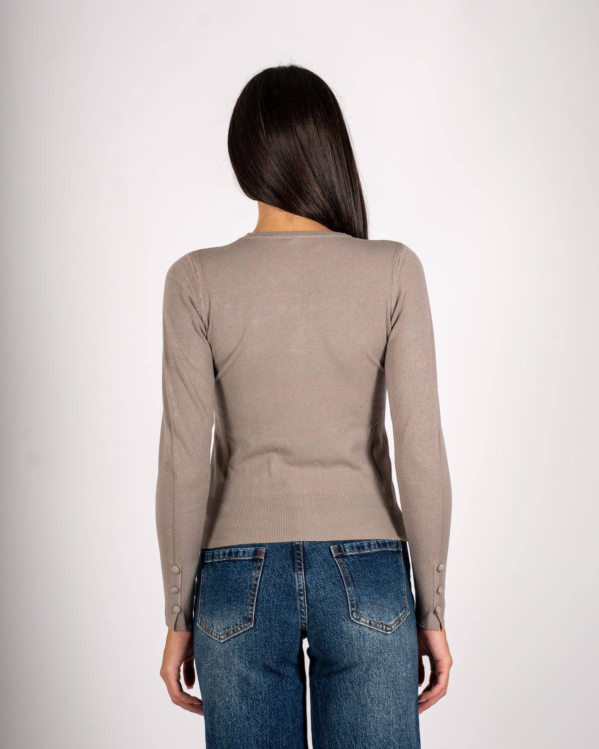 Maglia girocollo slim fit in mano viscosa - Canapa