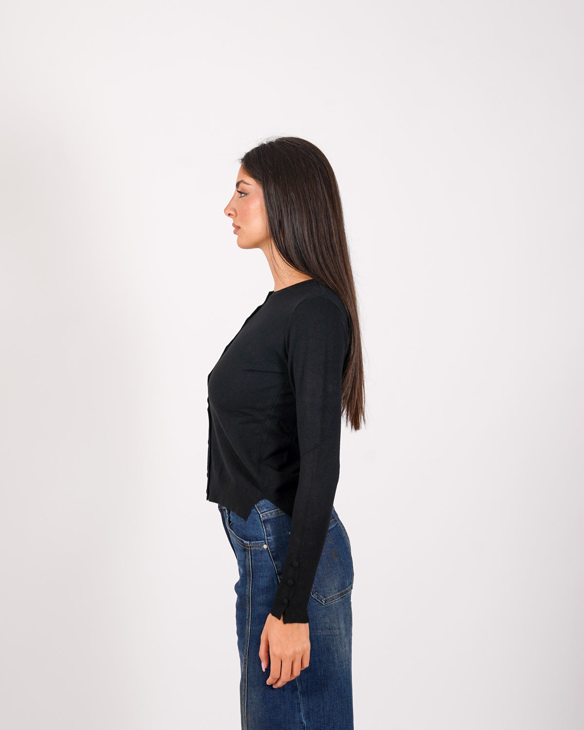 Cardigan in maglia con bottoni tono su tono - Miglio