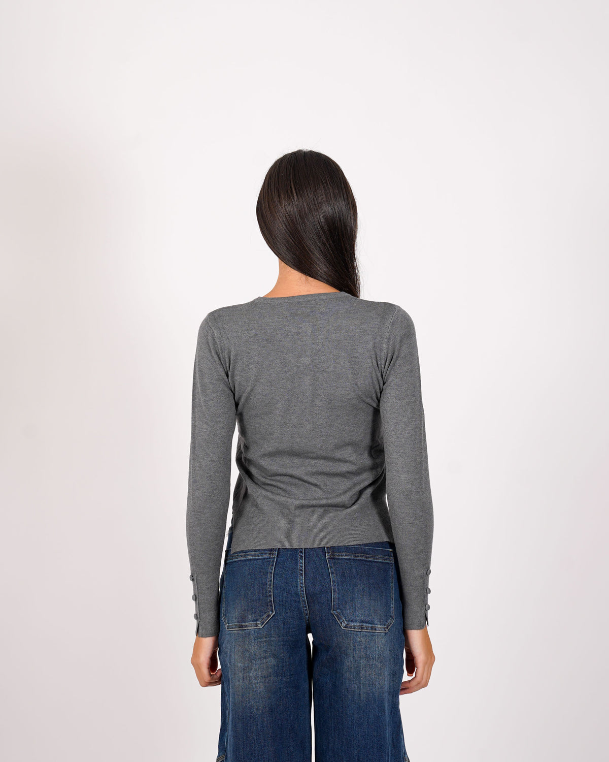 Cardigan in maglia con bottoni tono su tono - Miglio