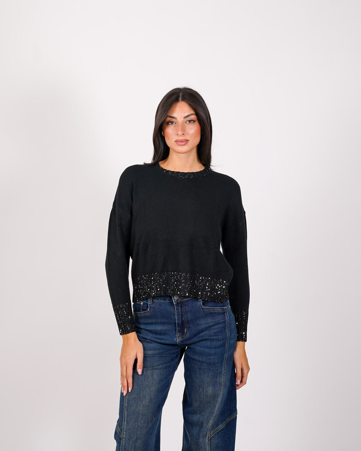 Maglia girocollo con dettagli in lurex - Sarda