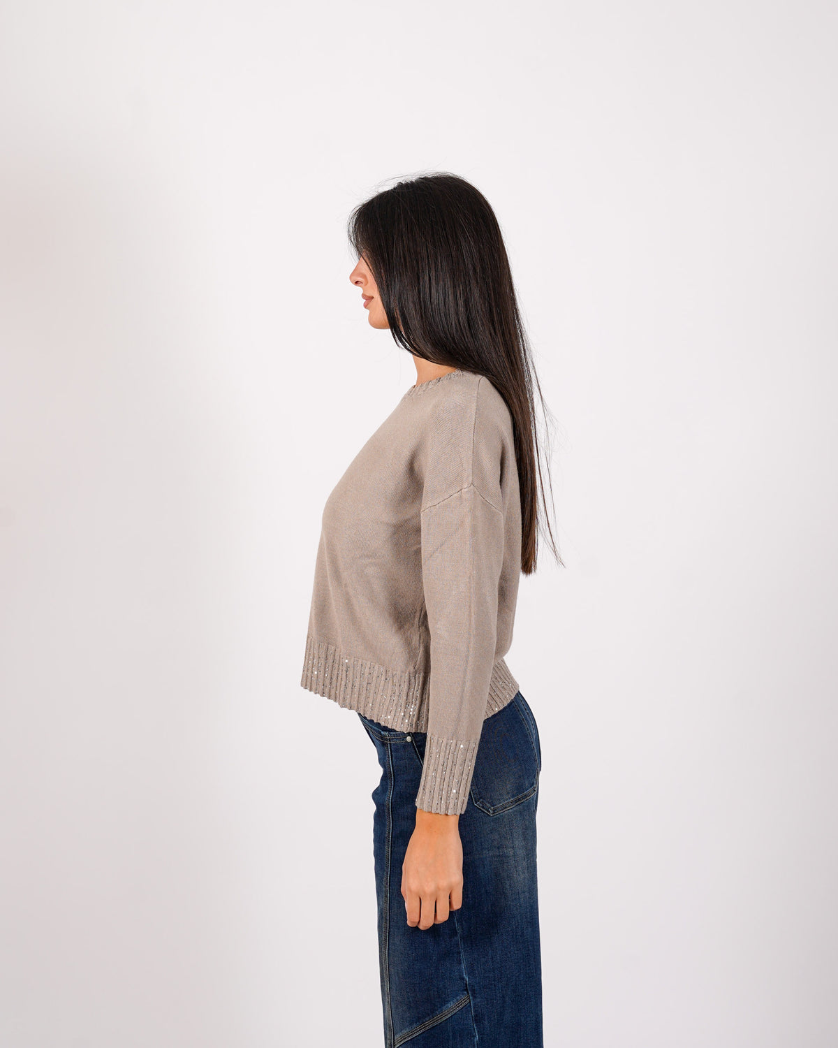 Maglia girocollo con dettagli in lurex - Sarda
