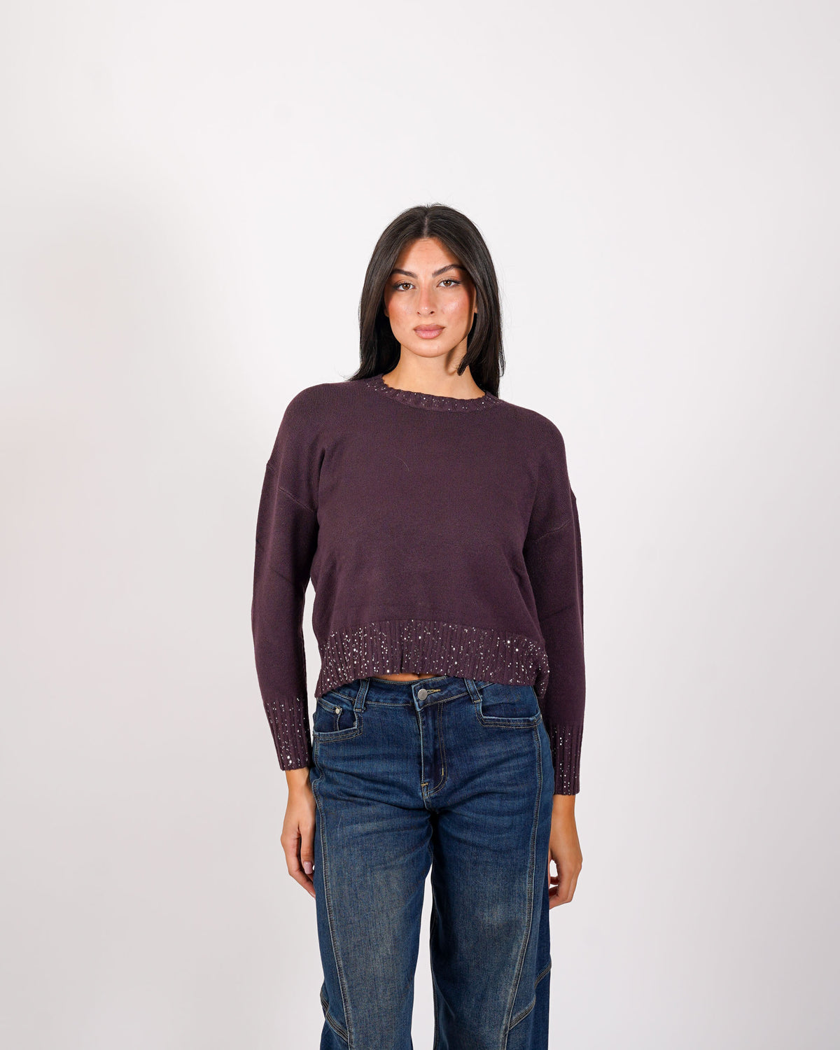 Maglia girocollo con dettagli in lurex - Sarda