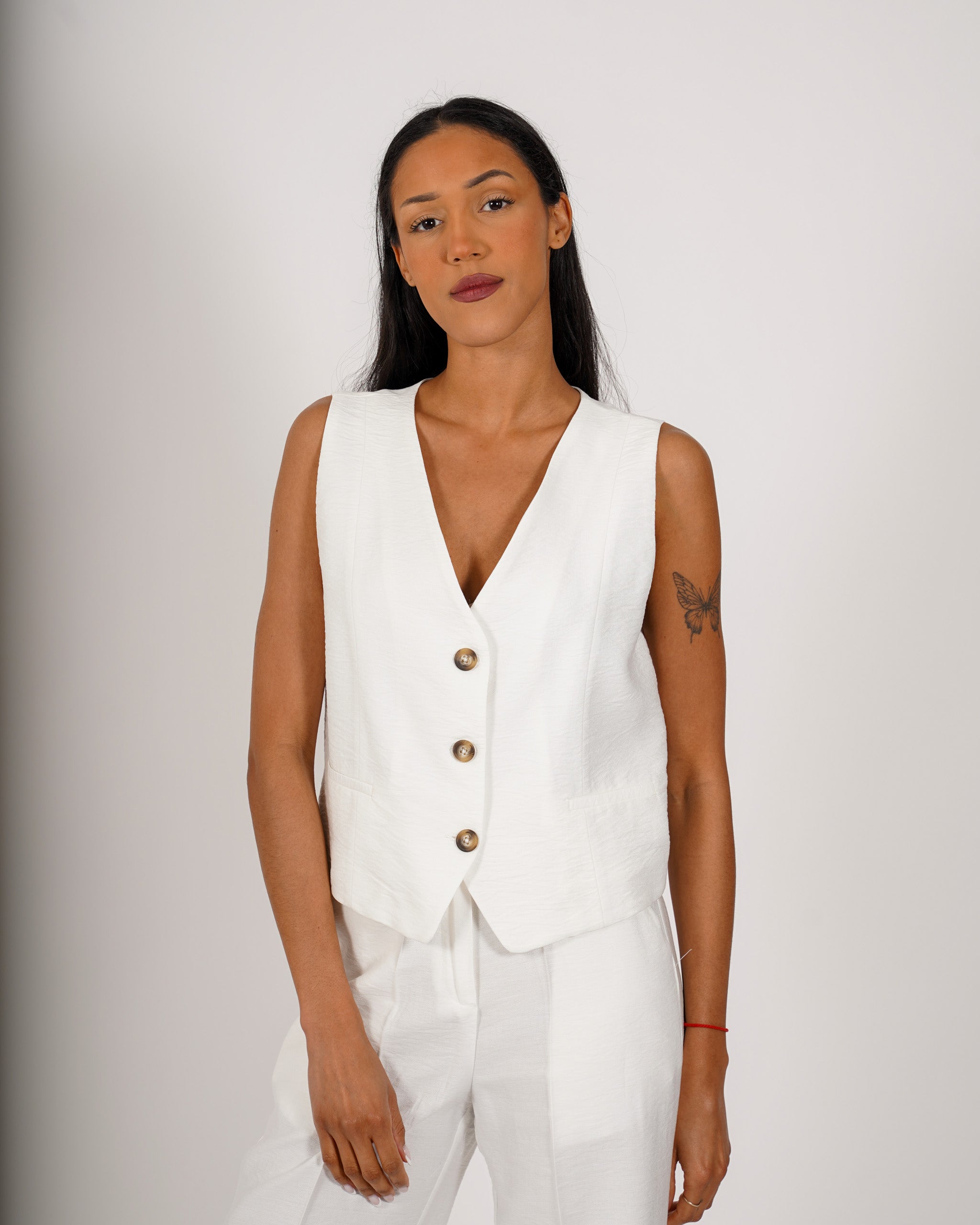 Coordinato gilet monopetto e pantaloni regular fit - Acandia