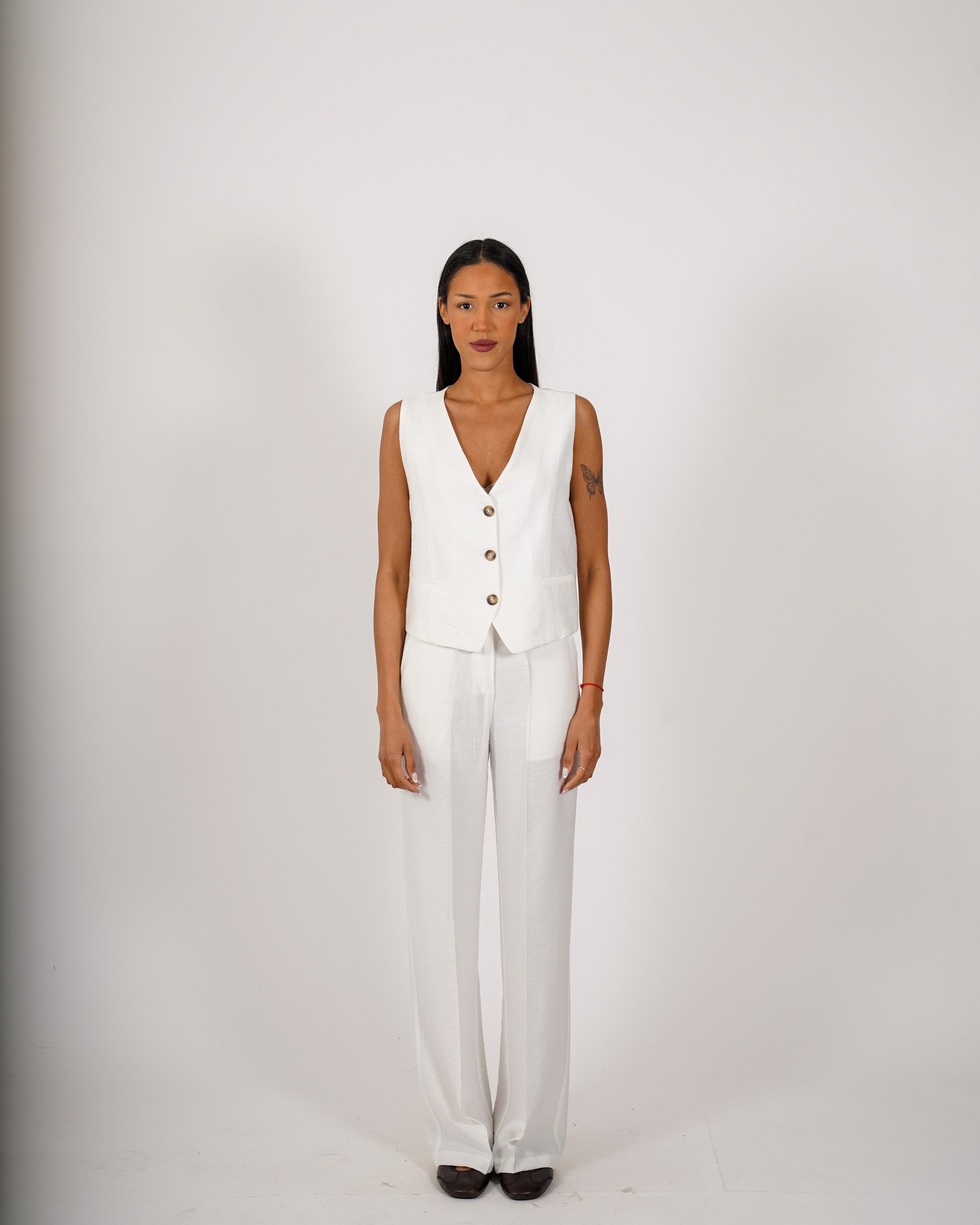Coordinato gilet monopetto e pantaloni regular fit - Acandia