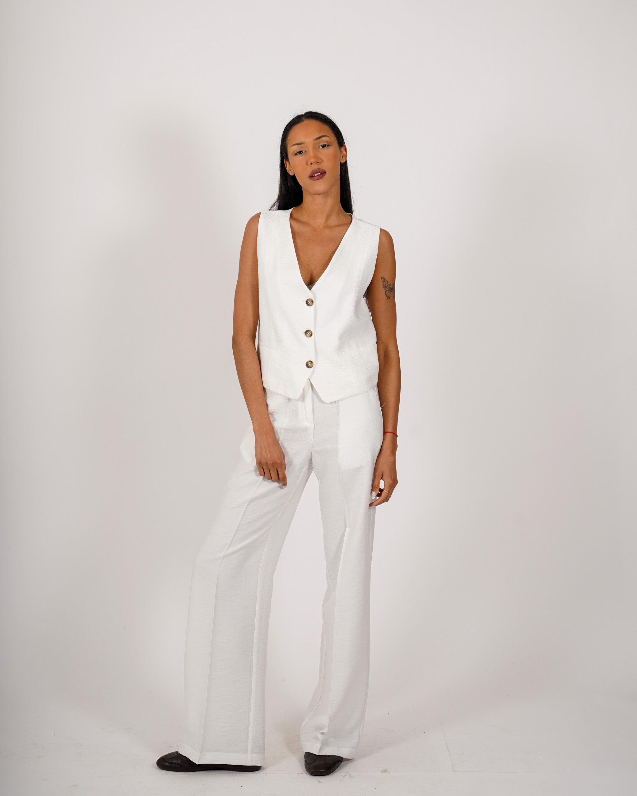 Coordinato gilet monopetto e pantaloni regular fit - Acandia